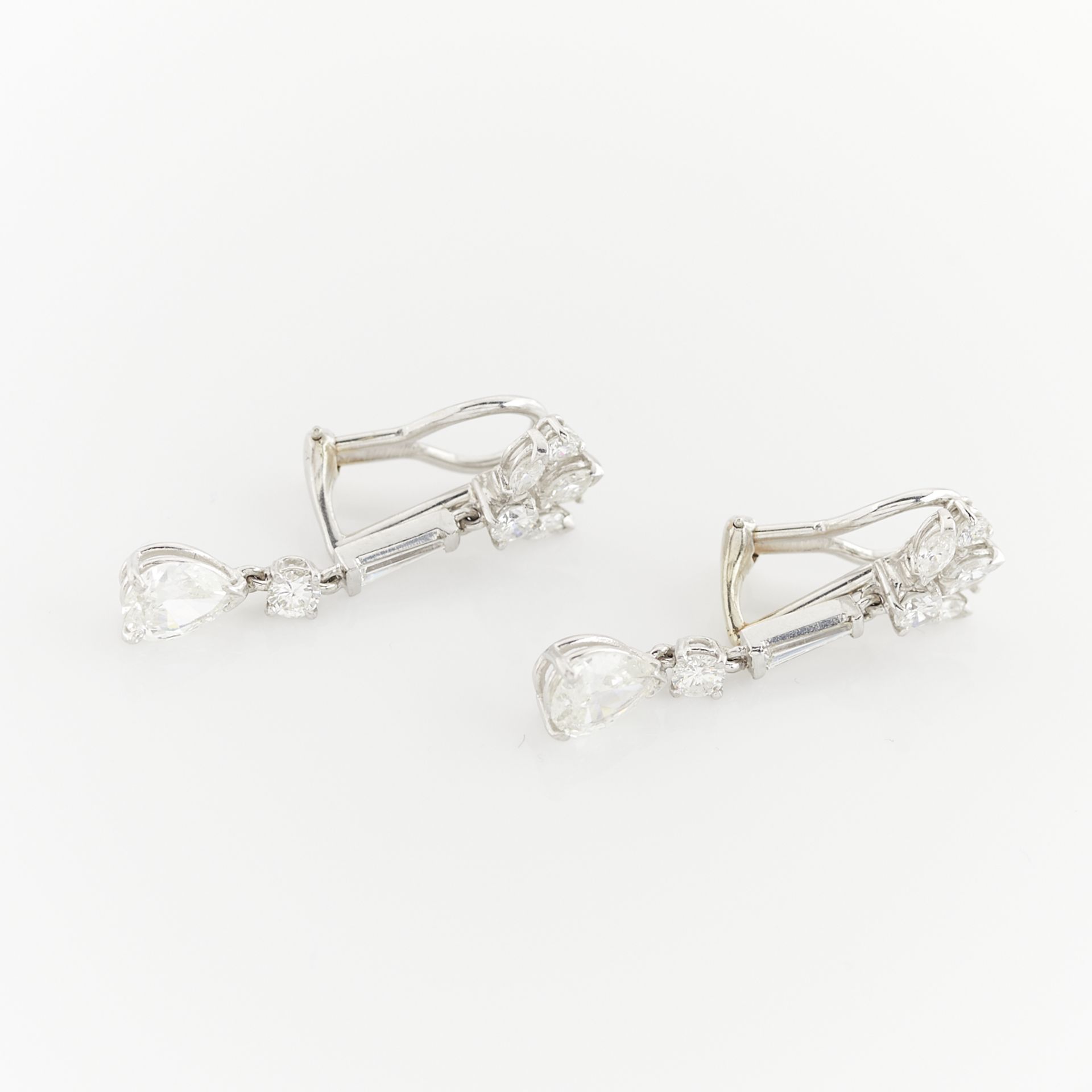 14k White Gold Diamond Dangle Earrings - Bild 3 aus 6
