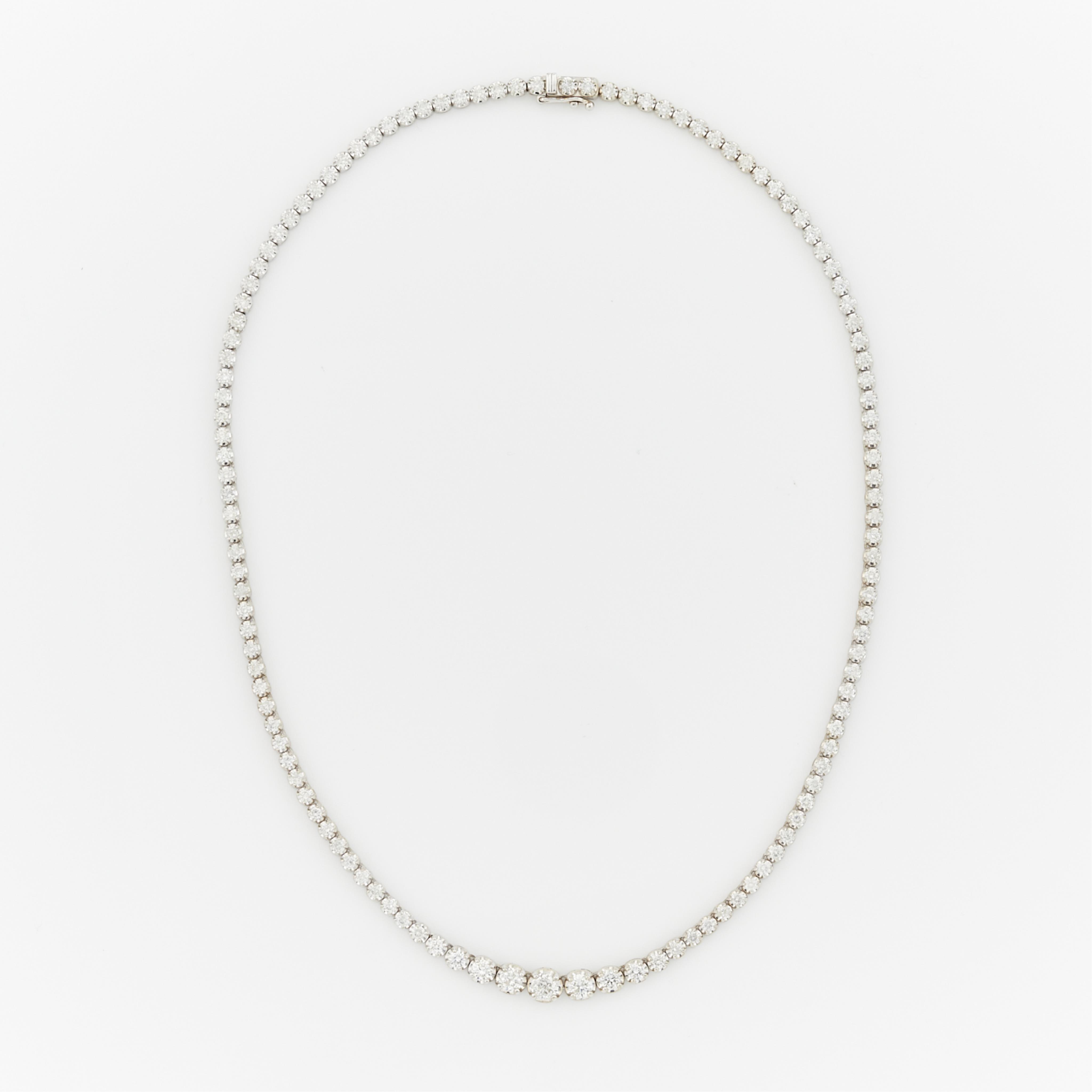 14k White Gold Diamond Necklace - 7.65 Ctw - Image 2 of 8