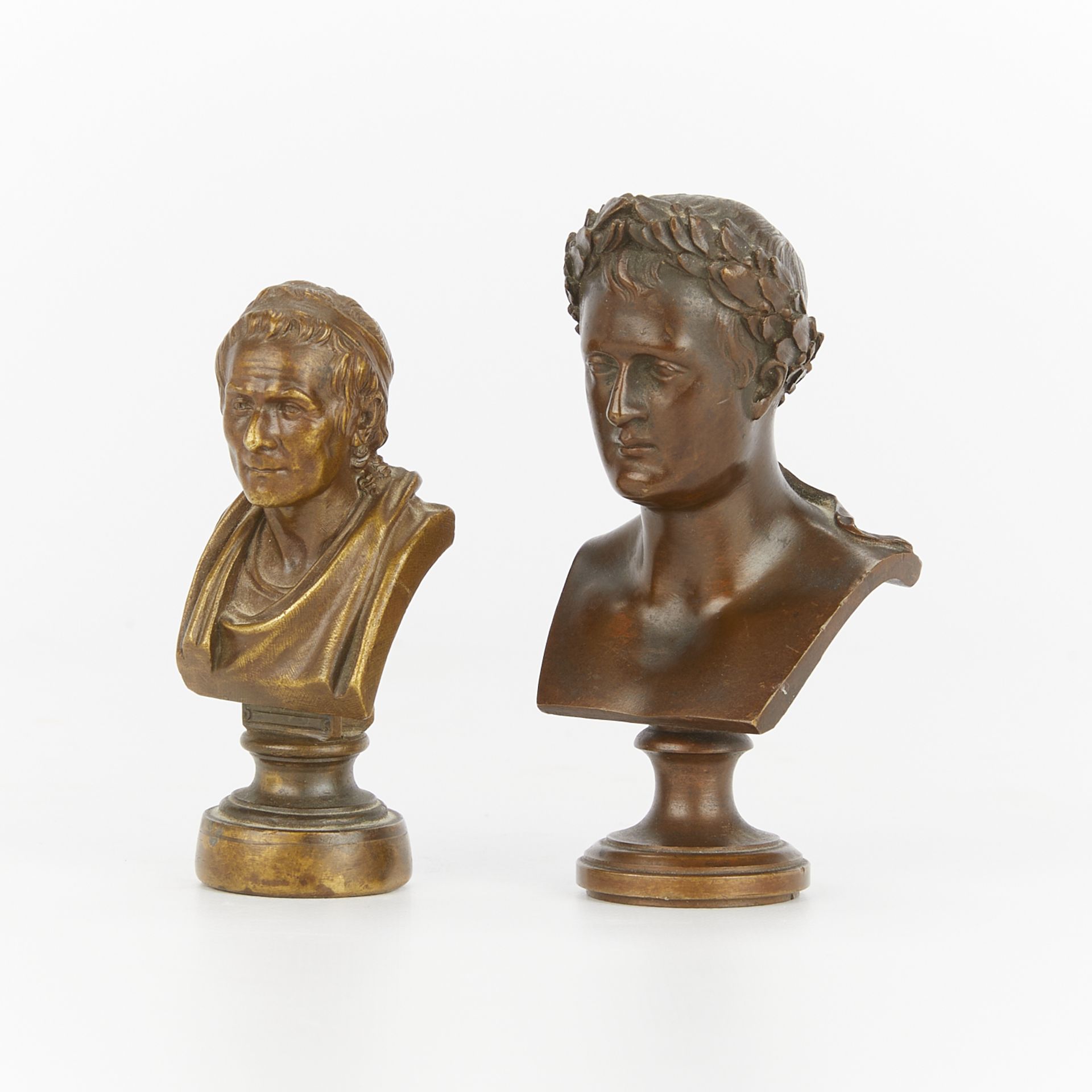 Group of 2 Small Bronze Bust Seals - Image 3 of 10