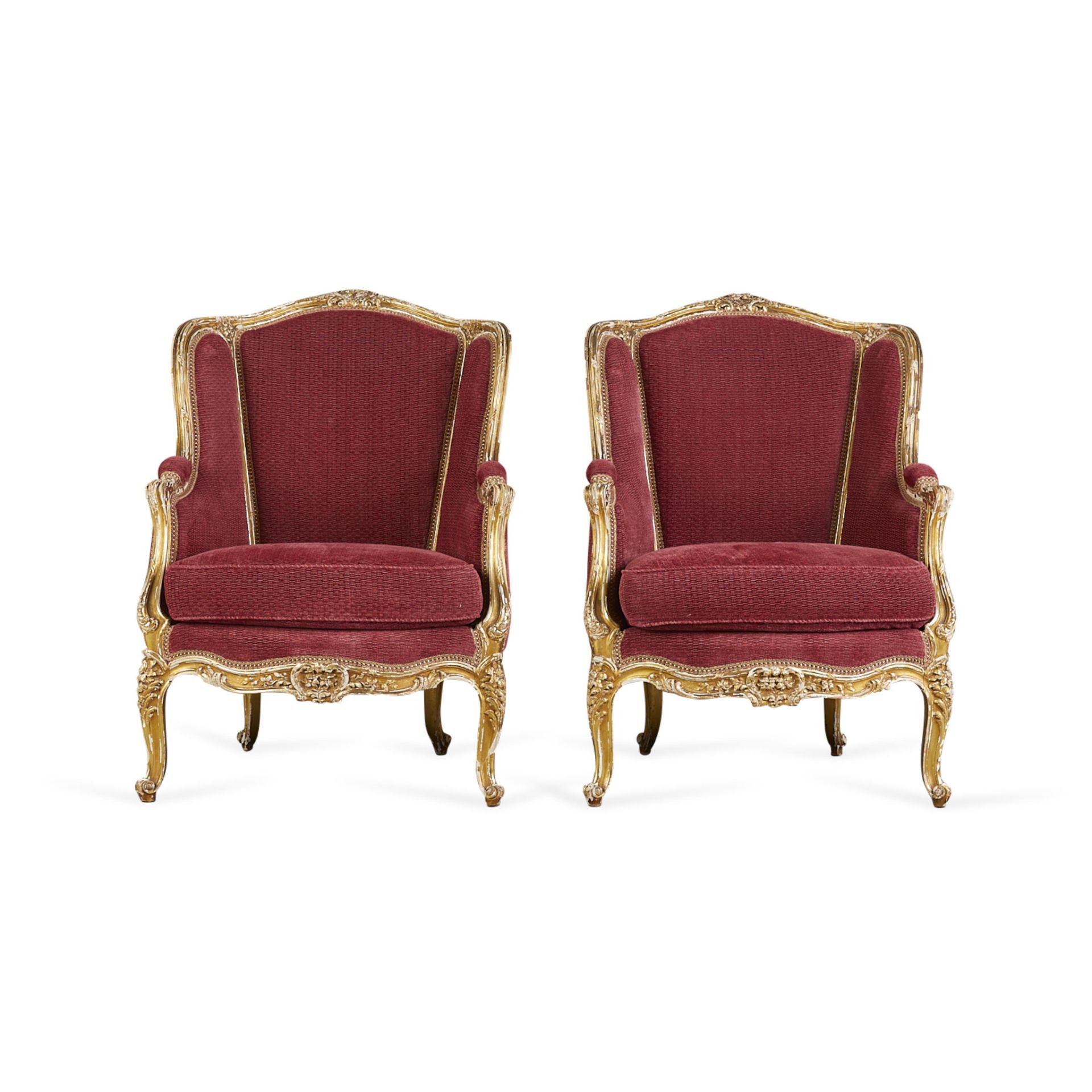 Pair of Louis XV Style Gilt Armchairs - Image 4 of 12