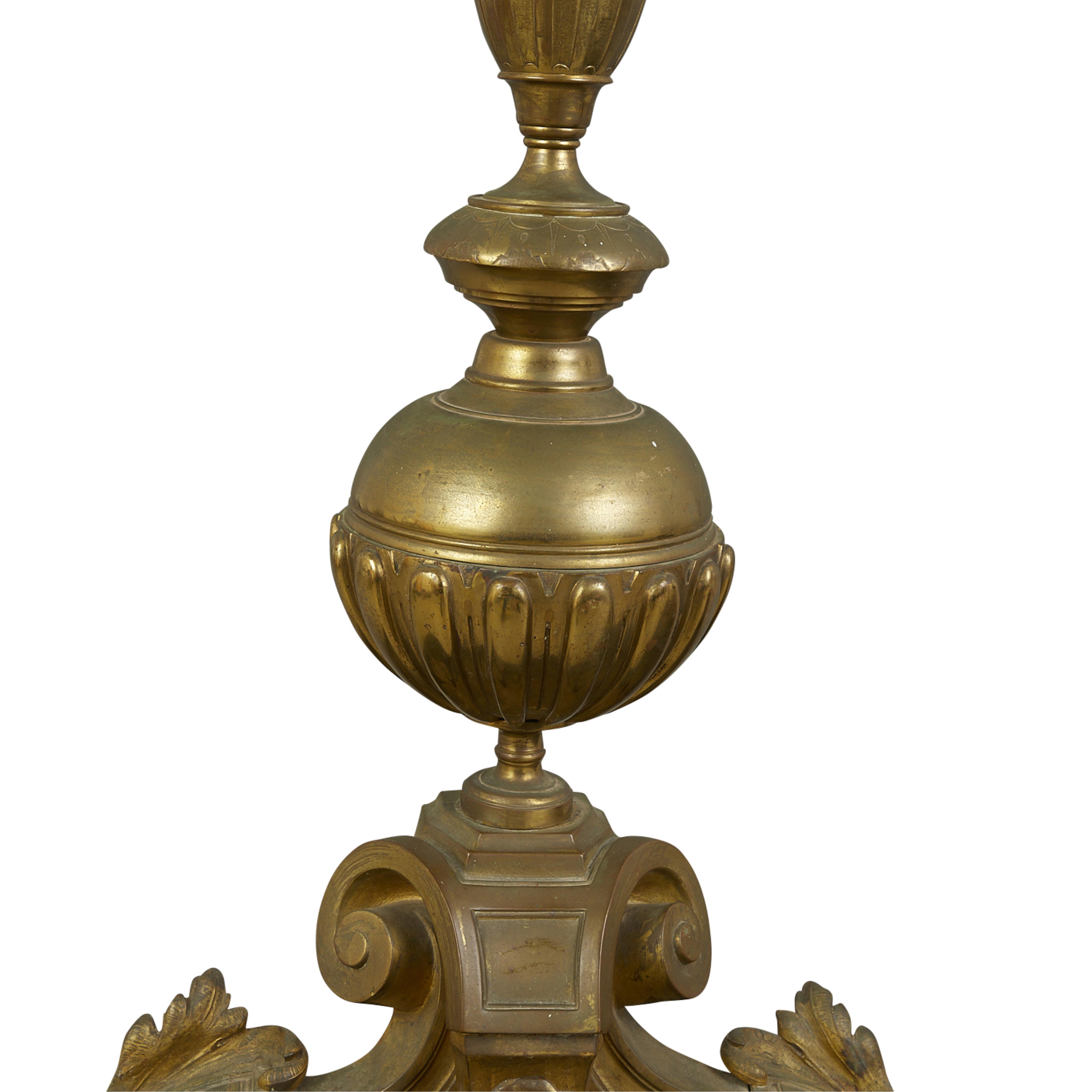 Pair 19th c. Brass Fireplace Andirons - Image 10 of 11