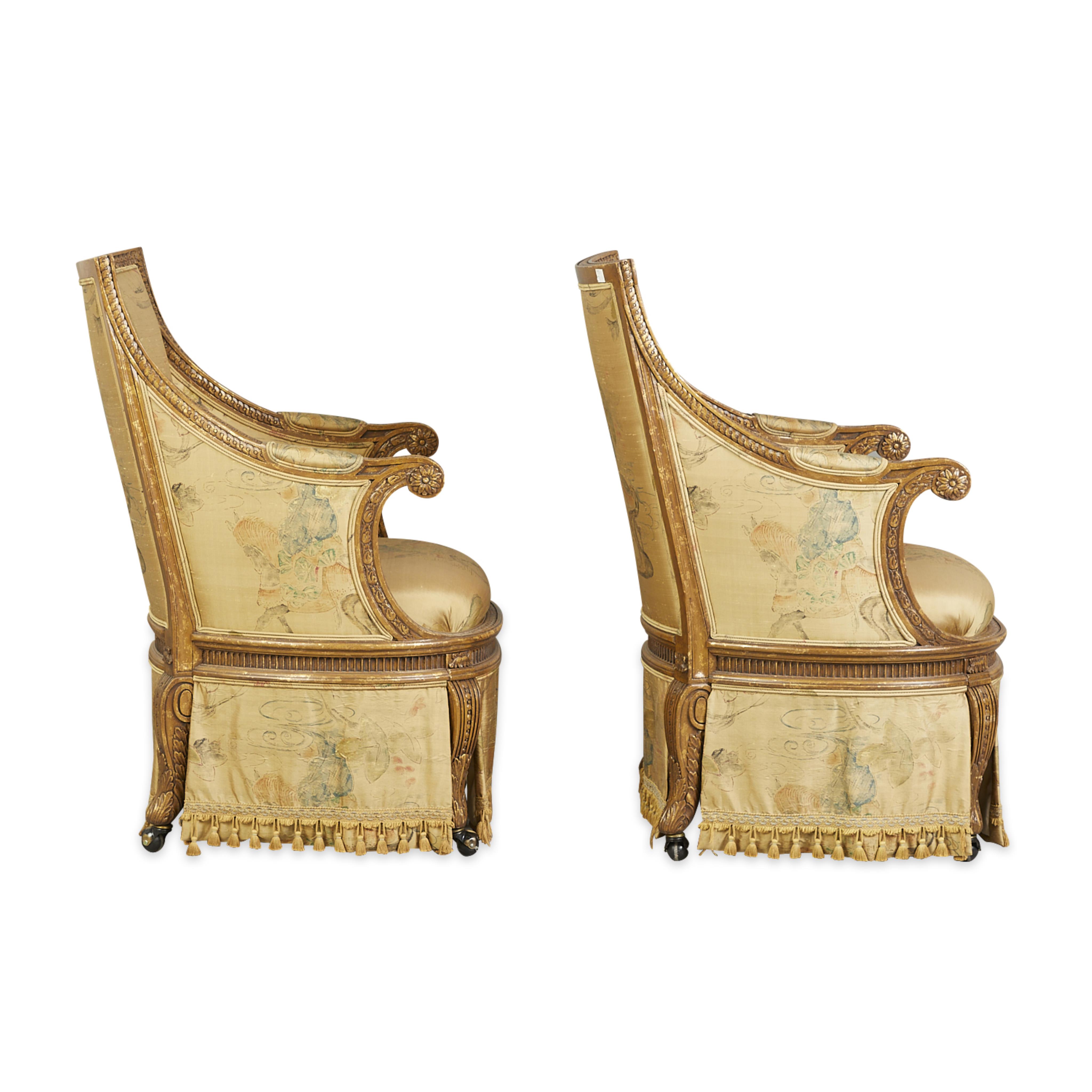 Set 4 Louis XVI Style Giltwood Bergeres Armchairs - Image 15 of 26