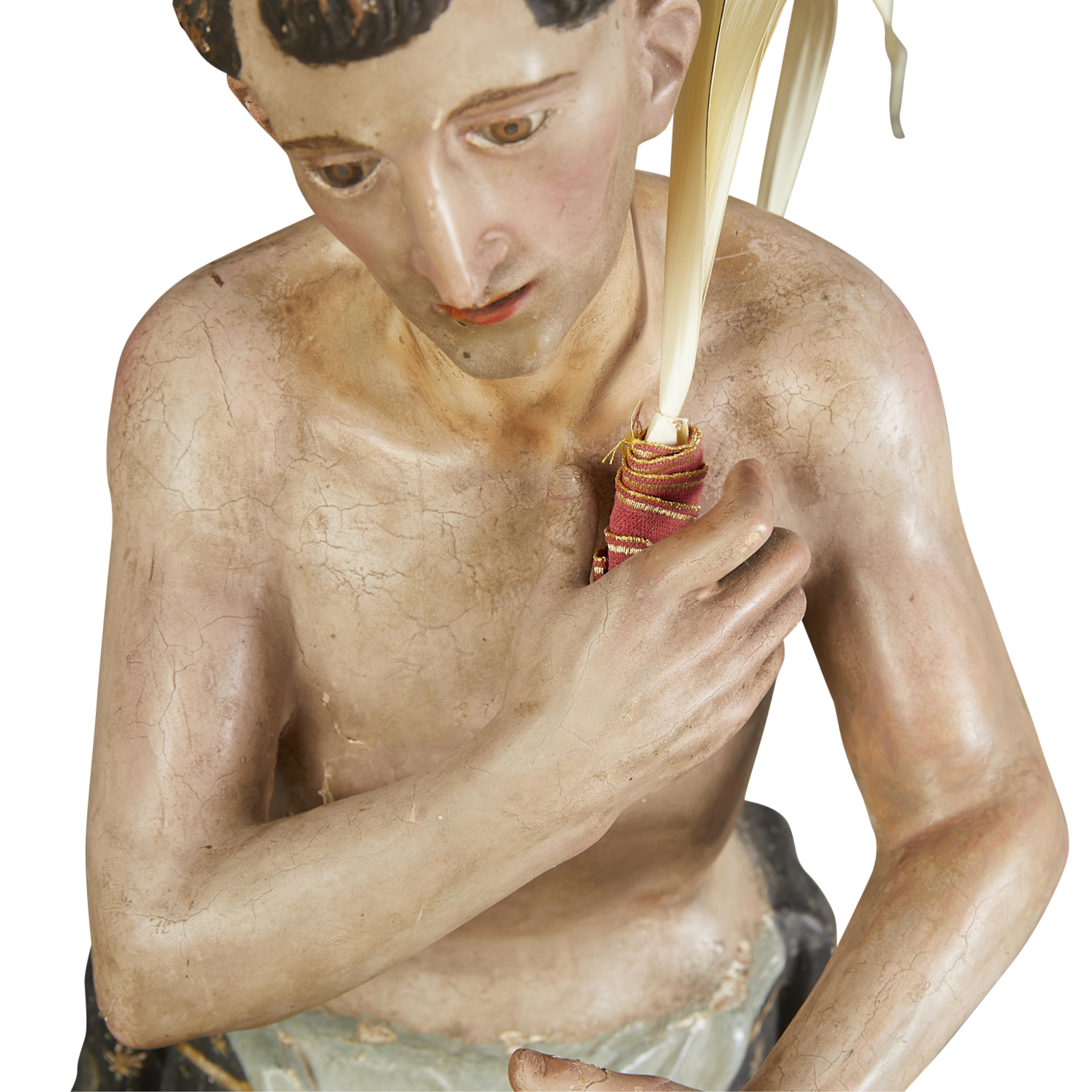 Polychrome Santos Figure of St. Nicholas Tolentino - Image 10 of 12