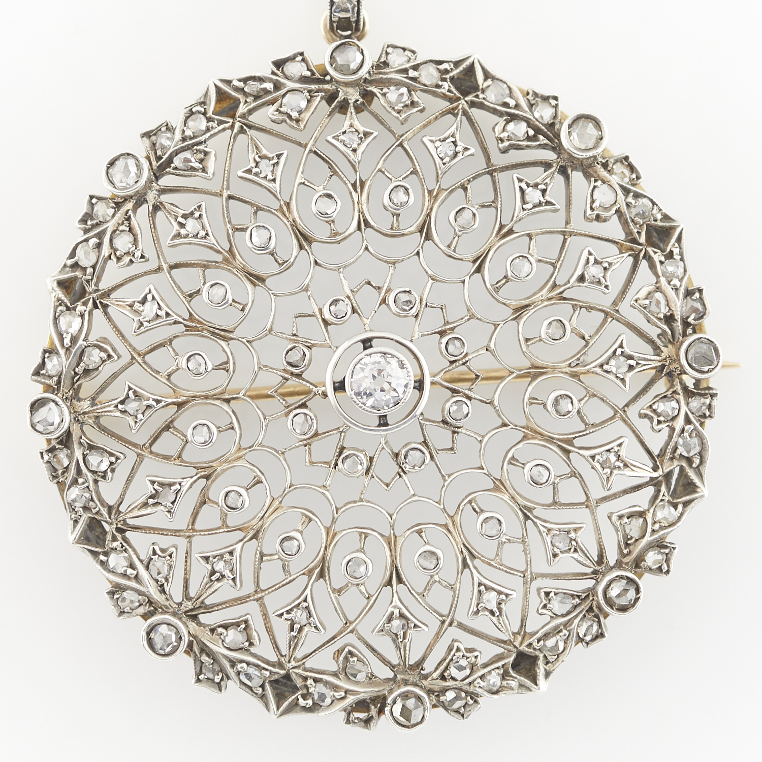 Edwardian Diamond Circle Brooch Pendant - Image 6 of 15