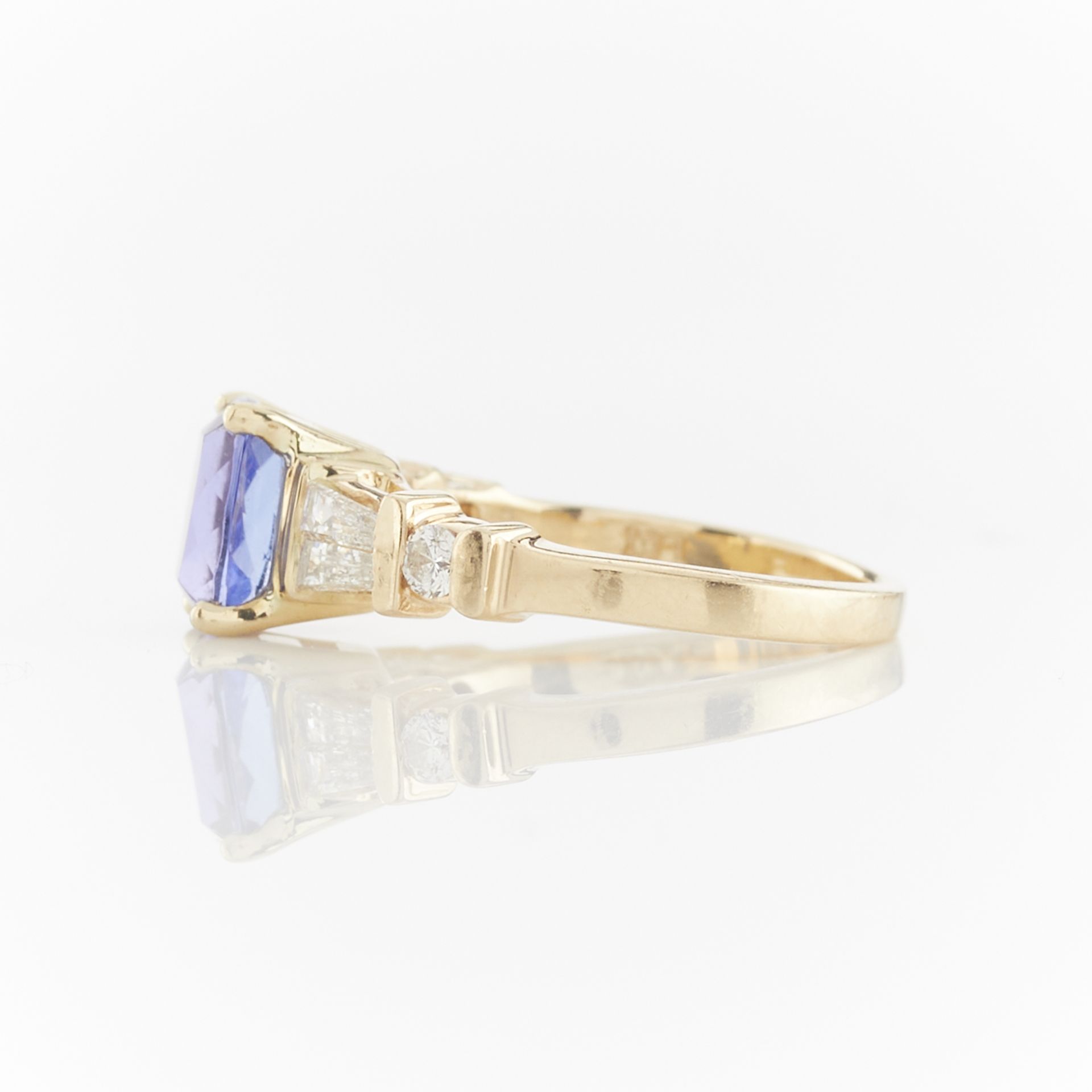 14K Yellow Gold Tanzanite & Diamond Ring - Bild 6 aus 12