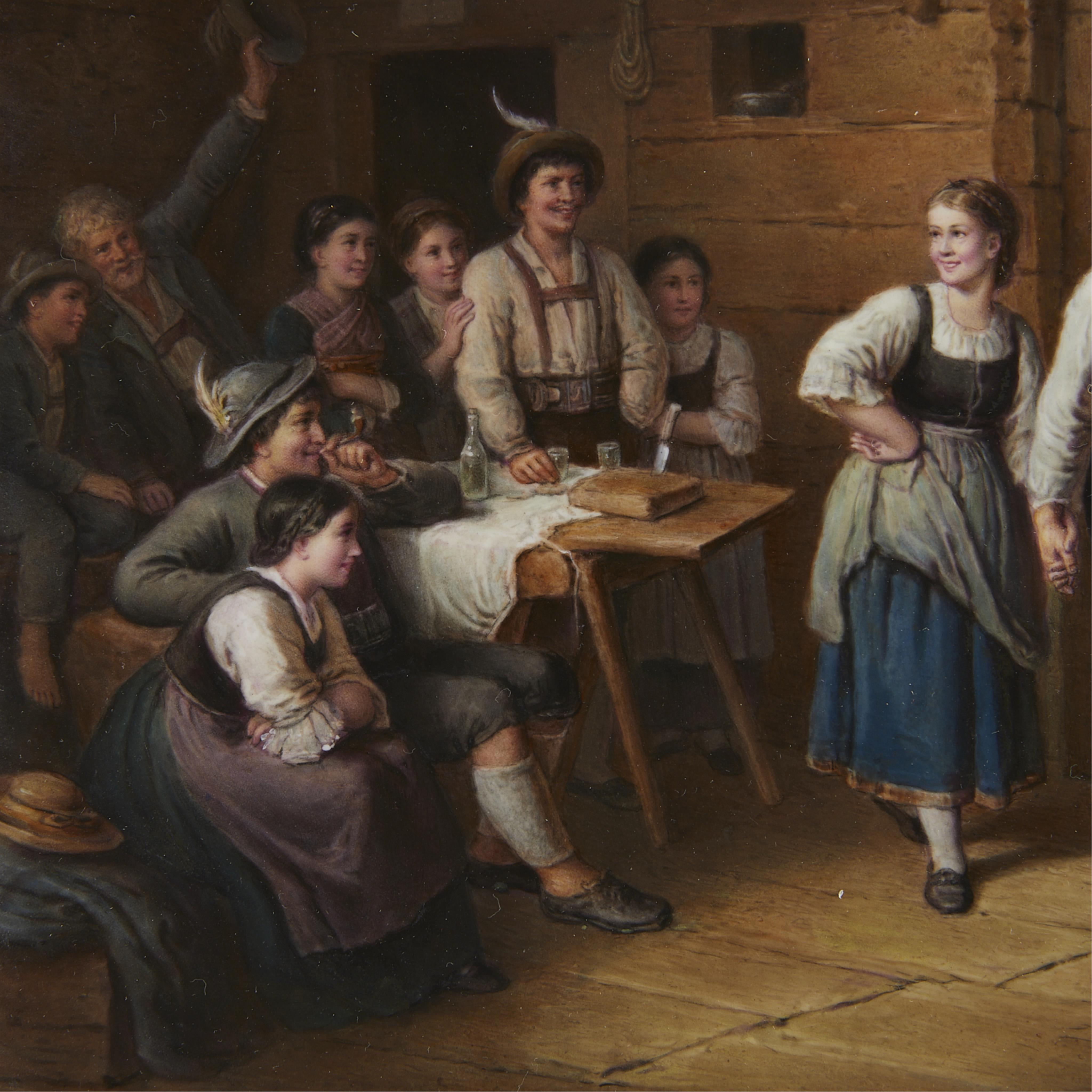 KPM Peasants in Tavern Porcelain Plaque - Image 2 of 10