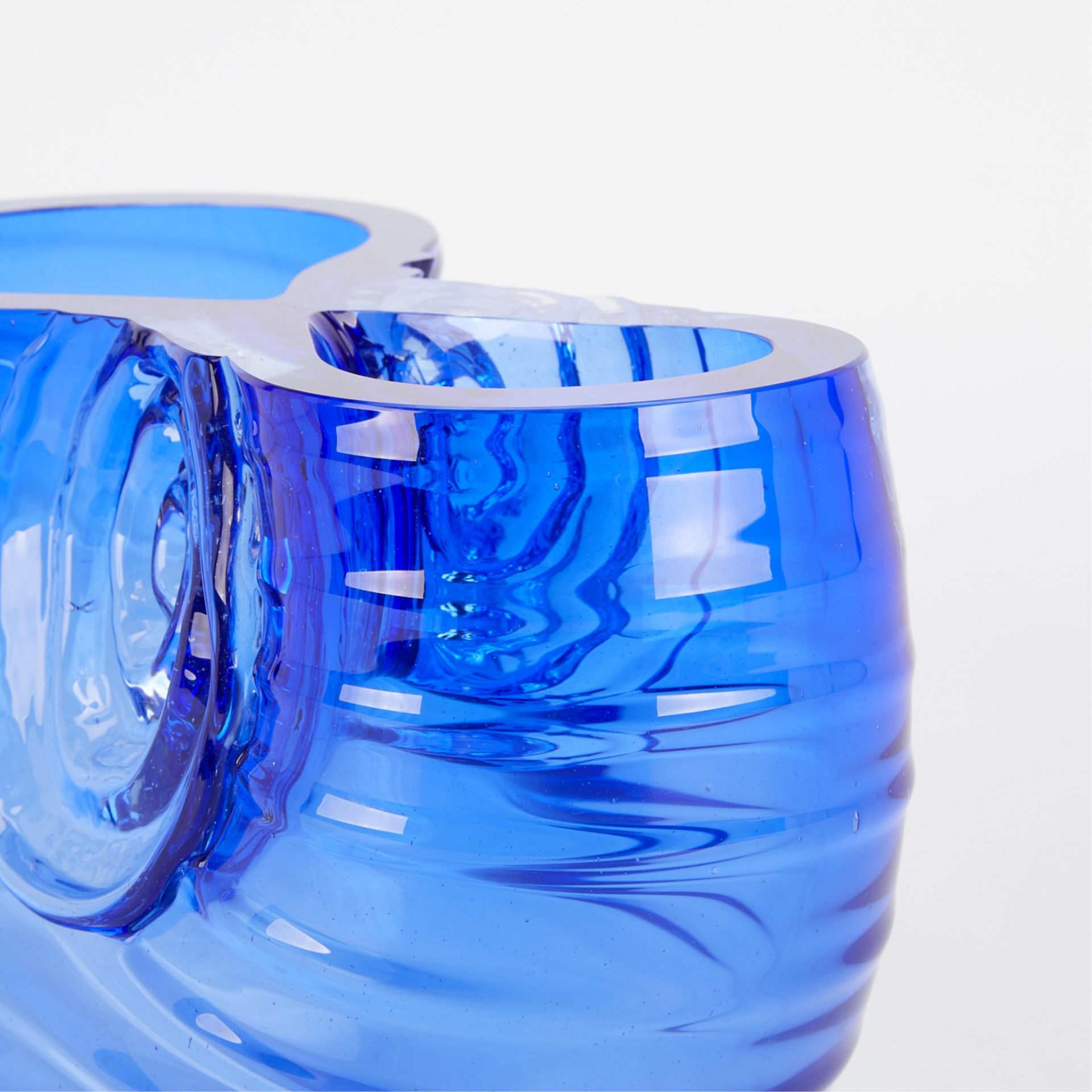 Jon Wolfe Blue Studio Glass Sculpture 1990 - Bild 10 aus 10
