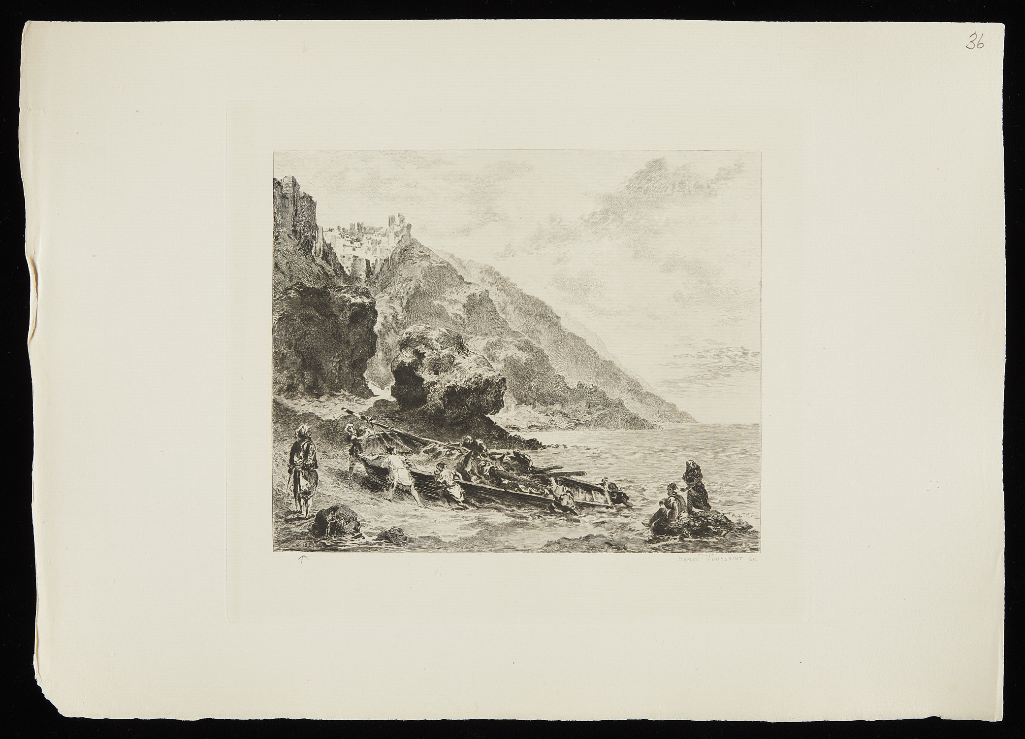 Toussaint Coast of Morocco Etching Aft. Delacroix - Bild 4 aus 7