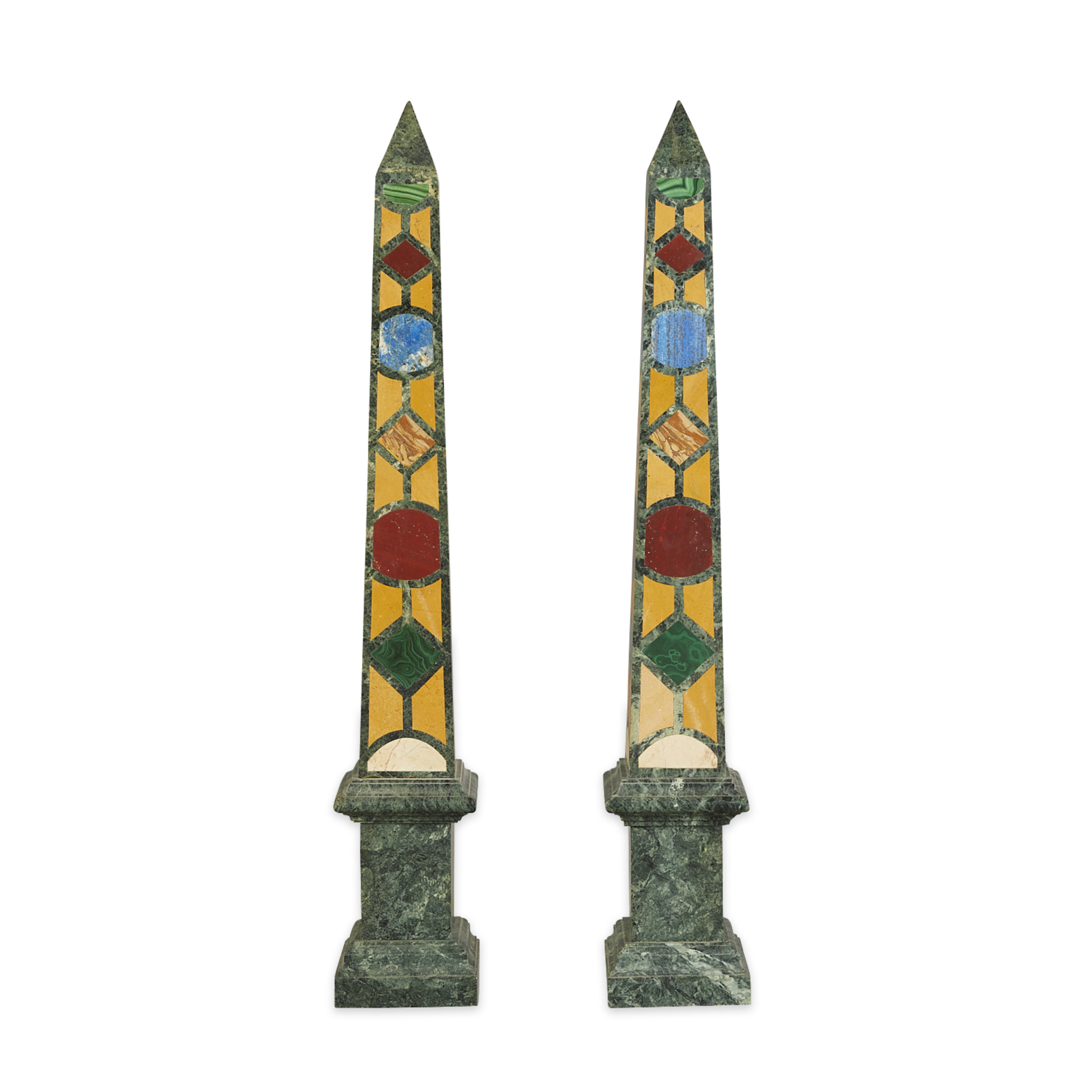 Pair 19th c. Grand Tour Specimen Obelisks - Image 4 of 12