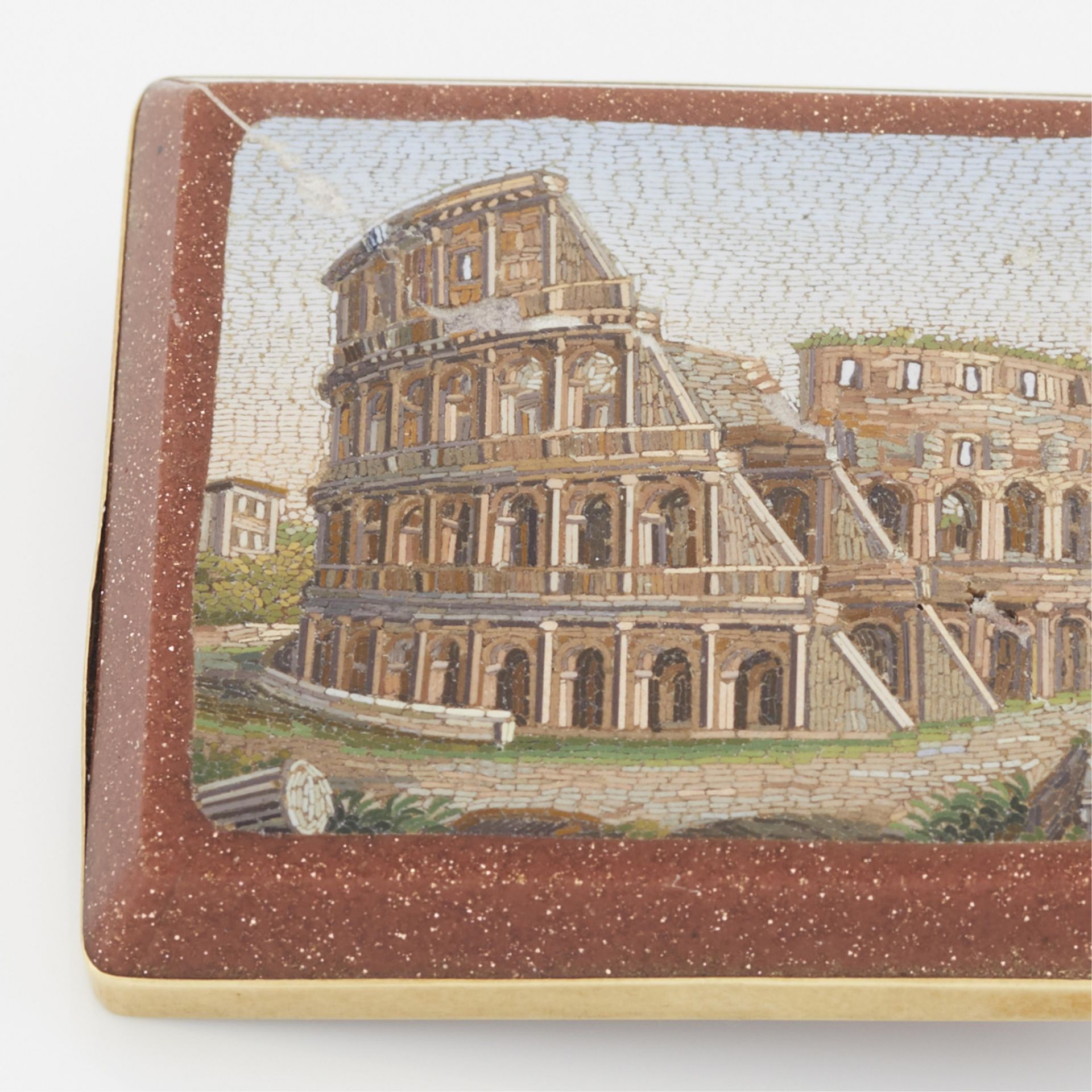 14k Grand Tour Micromosaic Brooch of the Colosseum - Bild 4 aus 7