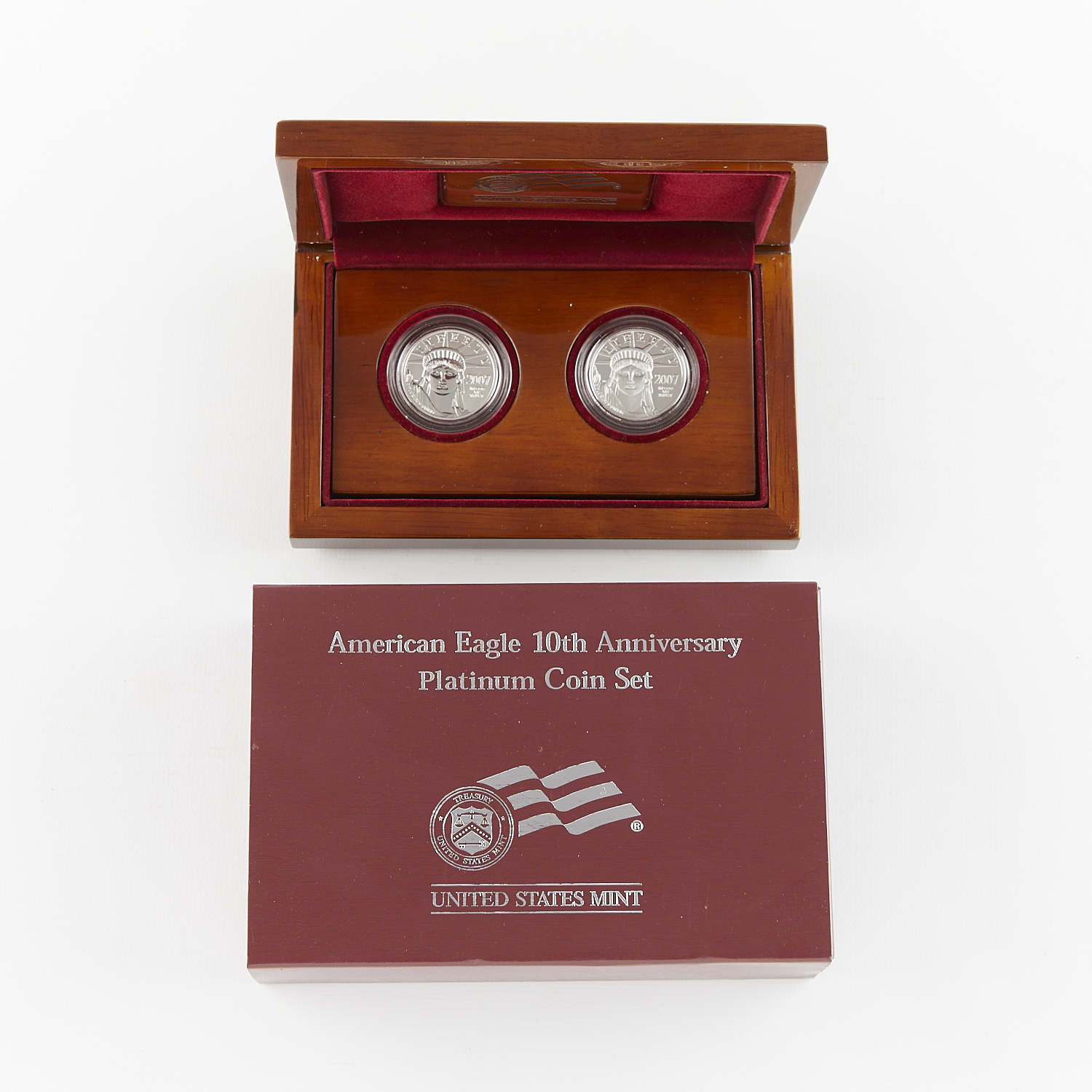 Set 2 10th Anniversary 2007 $50 Platinum Coins