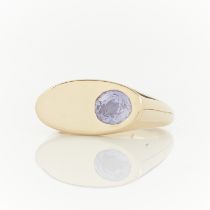 14k Yellow Gold & Purple Sapphire Ring