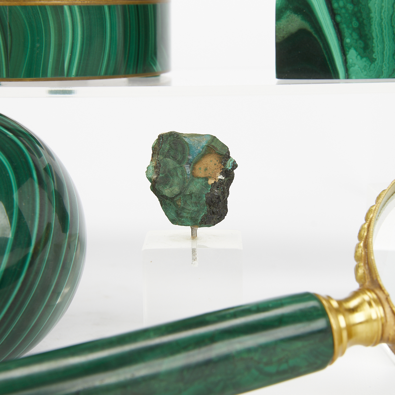 Group of 15 Malachite Items - Image 9 of 15