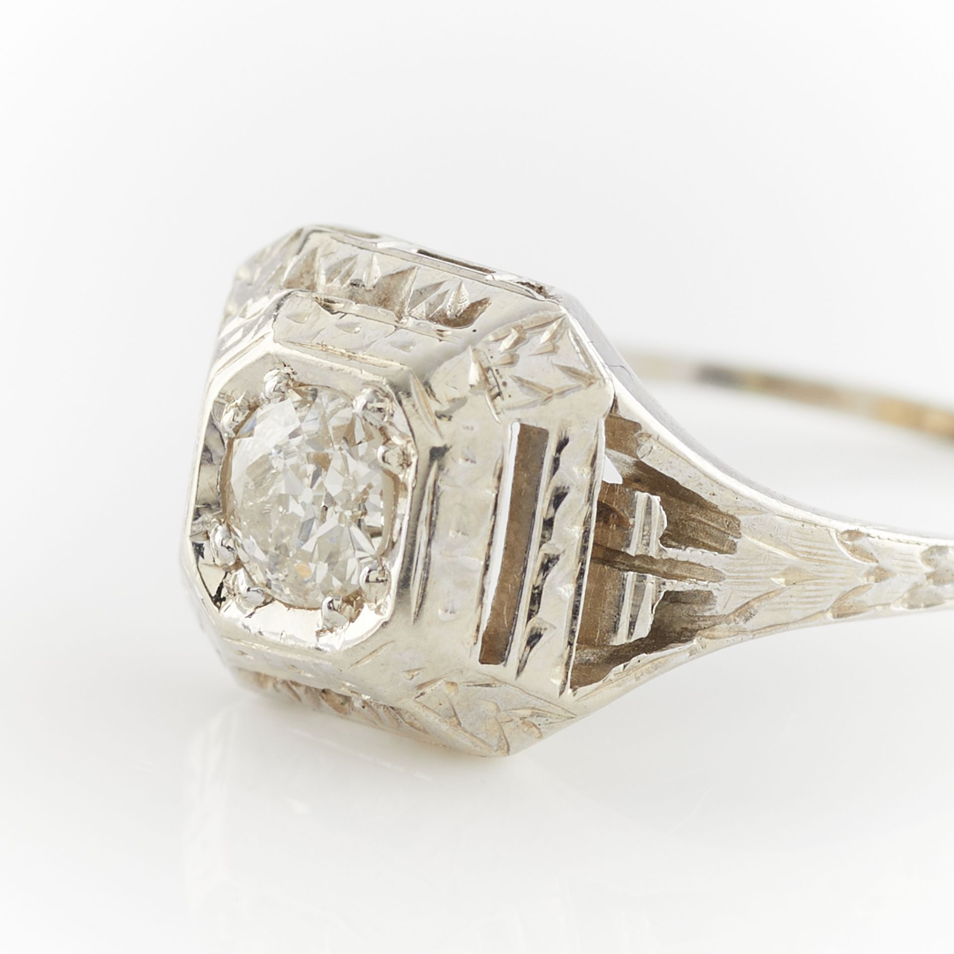 14k White Gold & Diamond Ring - Bild 3 aus 11