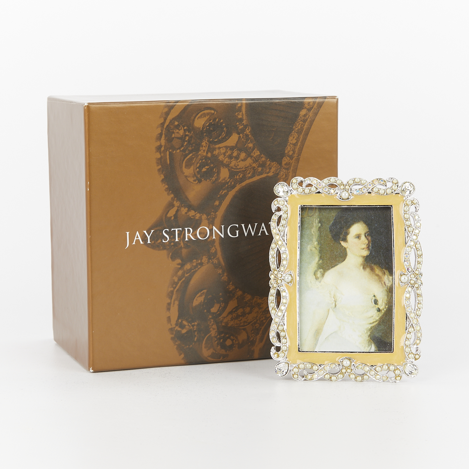Jay Strongwater Swarovski Crystal & Pearl Frame - Image 2 of 8