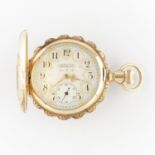 Waltham 14K Hunter Pocket Watch w/ Multi Gold