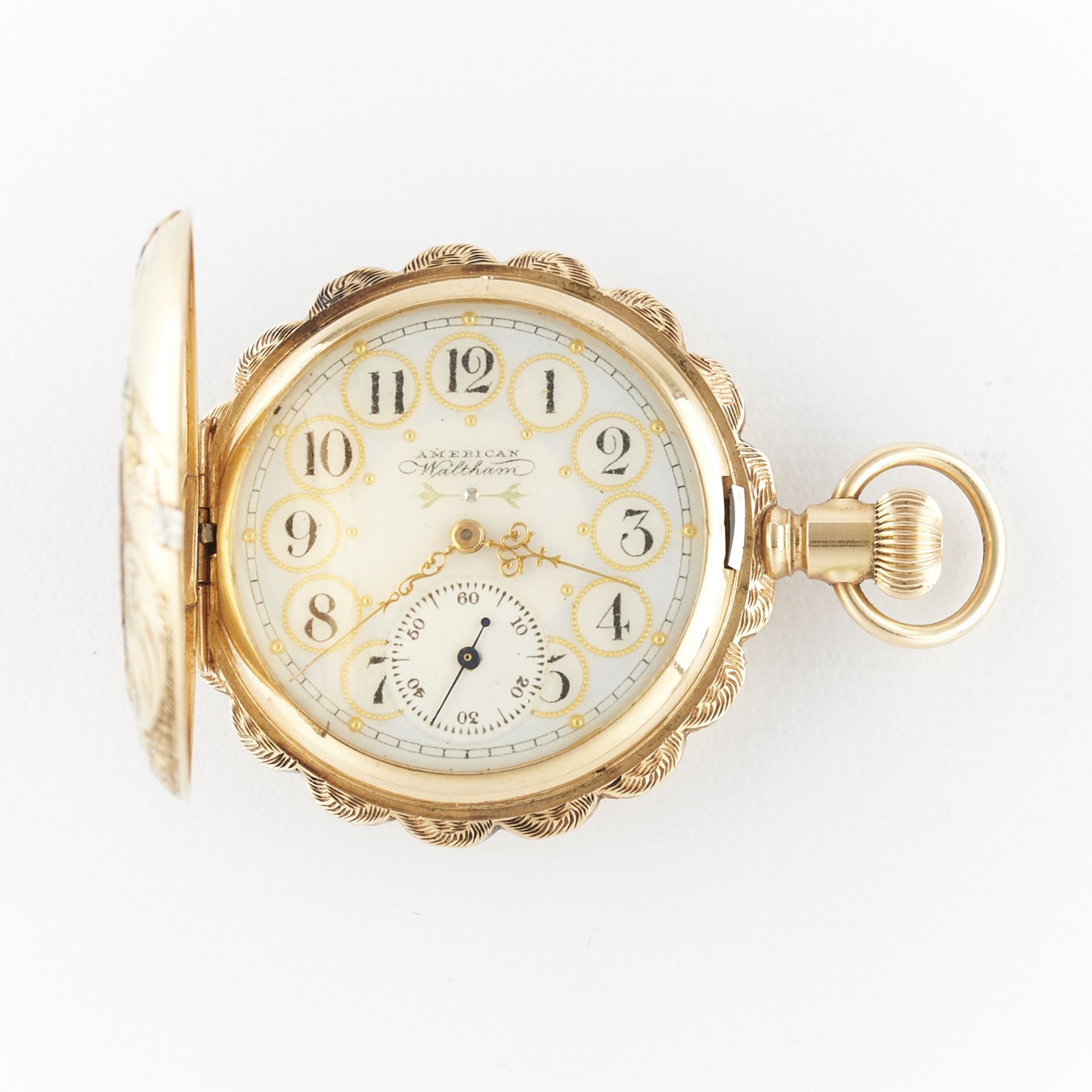 Waltham 14K Hunter Pocket Watch w/ Multi Gold