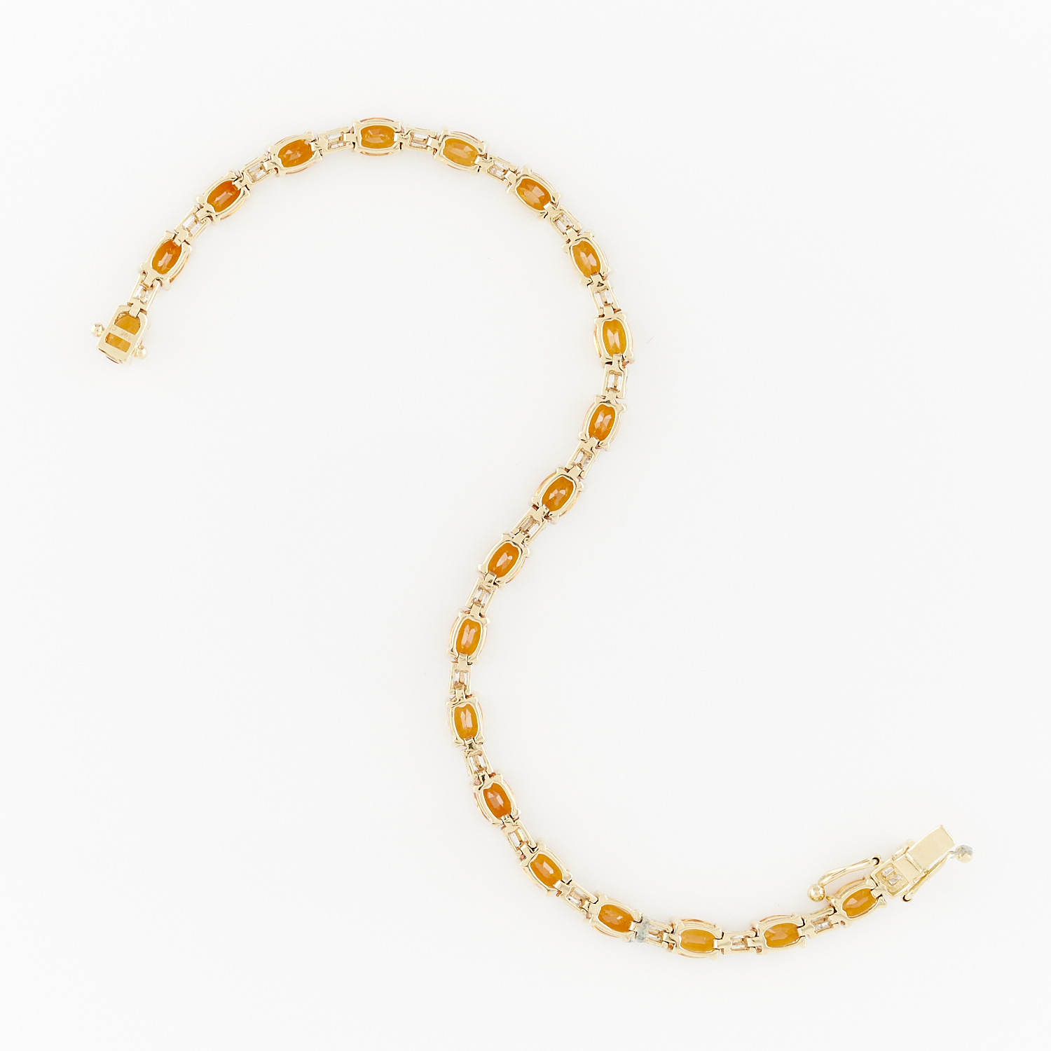 14k Yellow Gold Citrine & Diamond Bracelet - Image 6 of 6