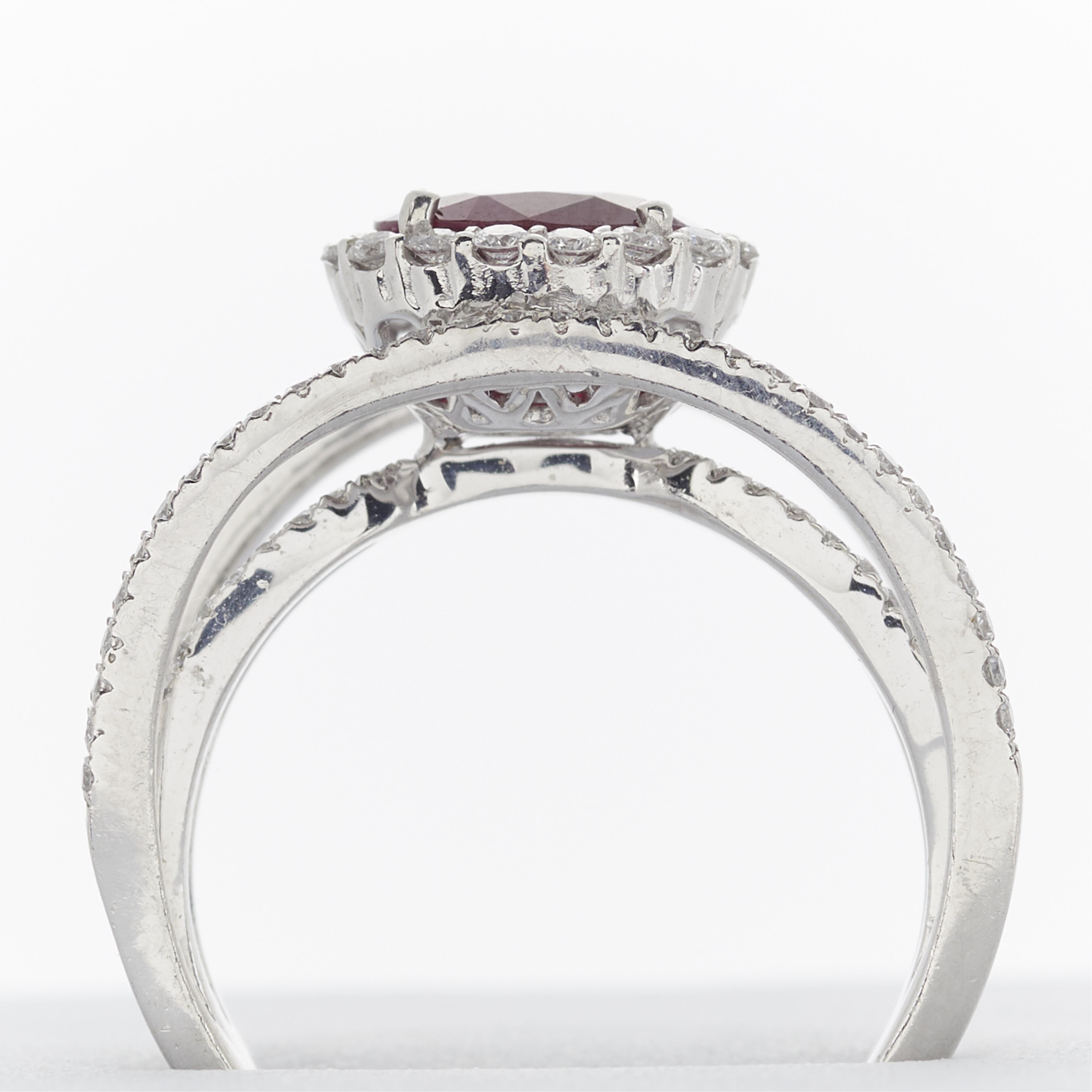 Platinum, Burmese Ruby, & Diamond Ring - Image 11 of 14