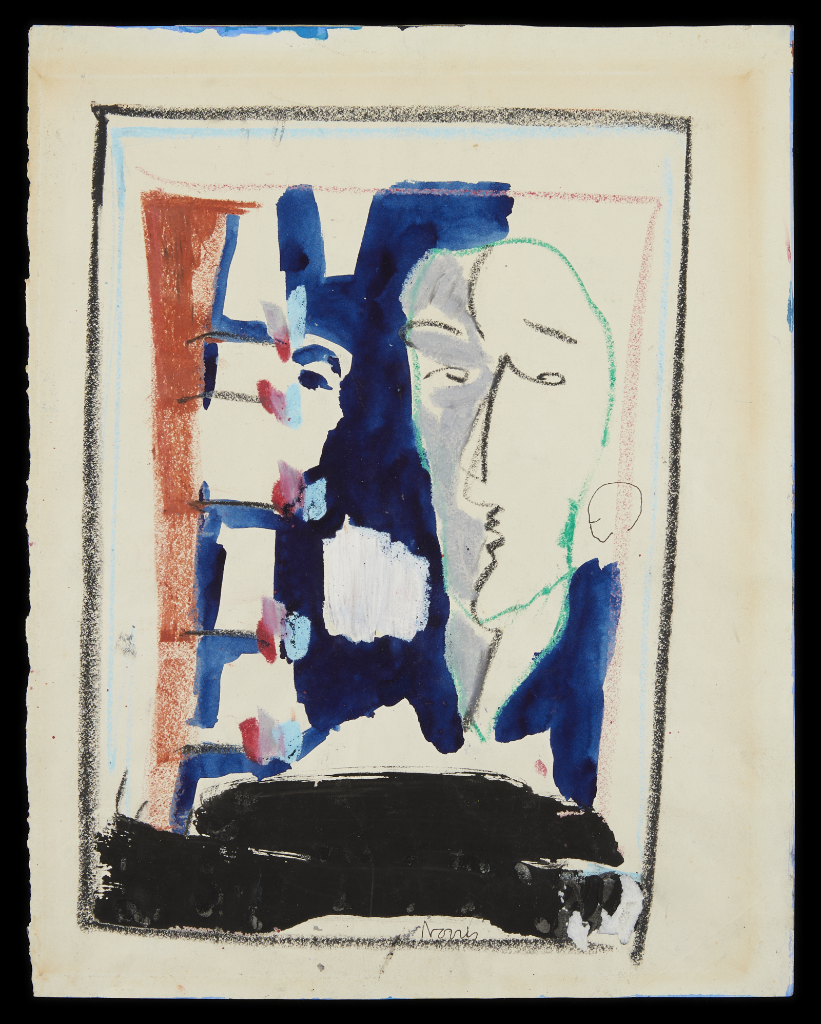 2 Norris Embry Abstract Paintings ca. 1960s - Image 6 of 8