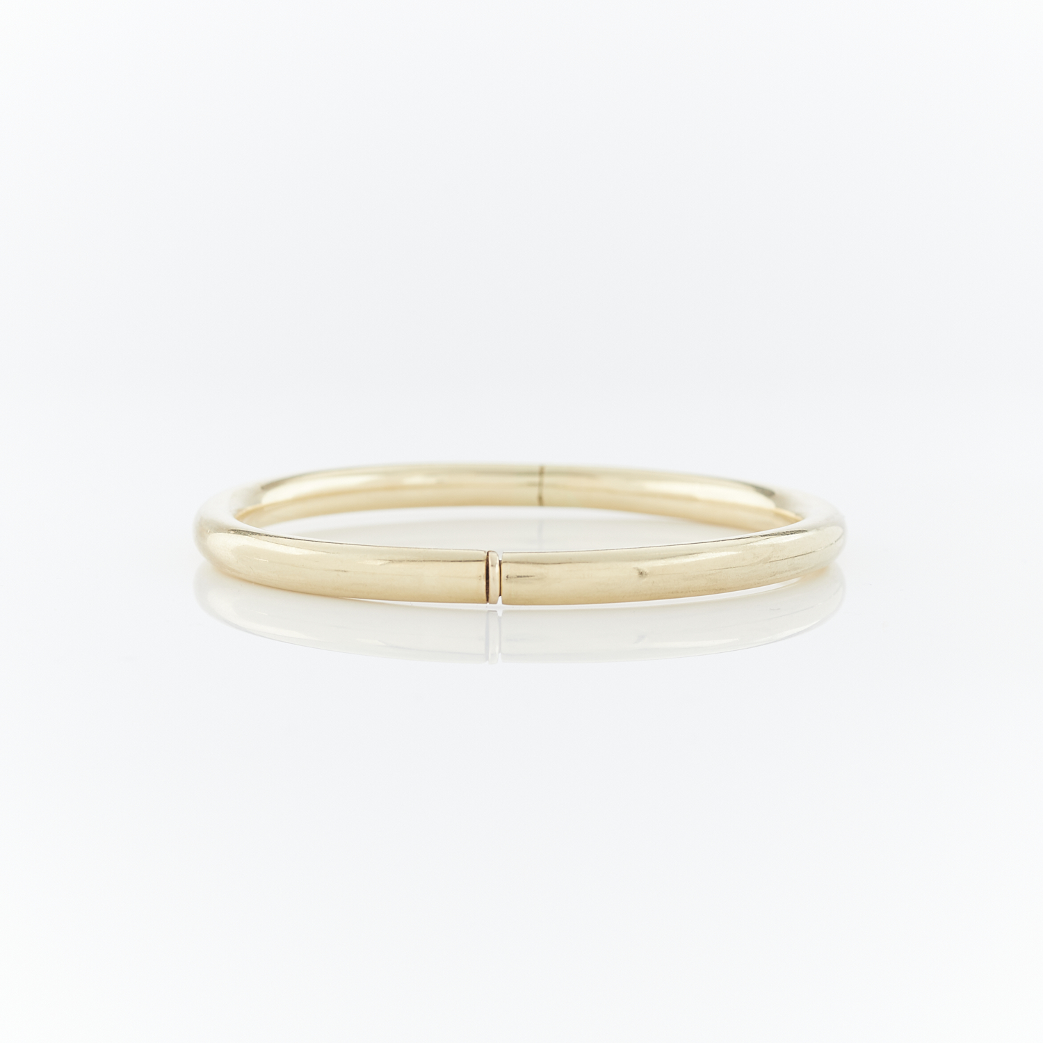 Italian 14k Yellow Gold Hinged Bangle - Image 5 of 9