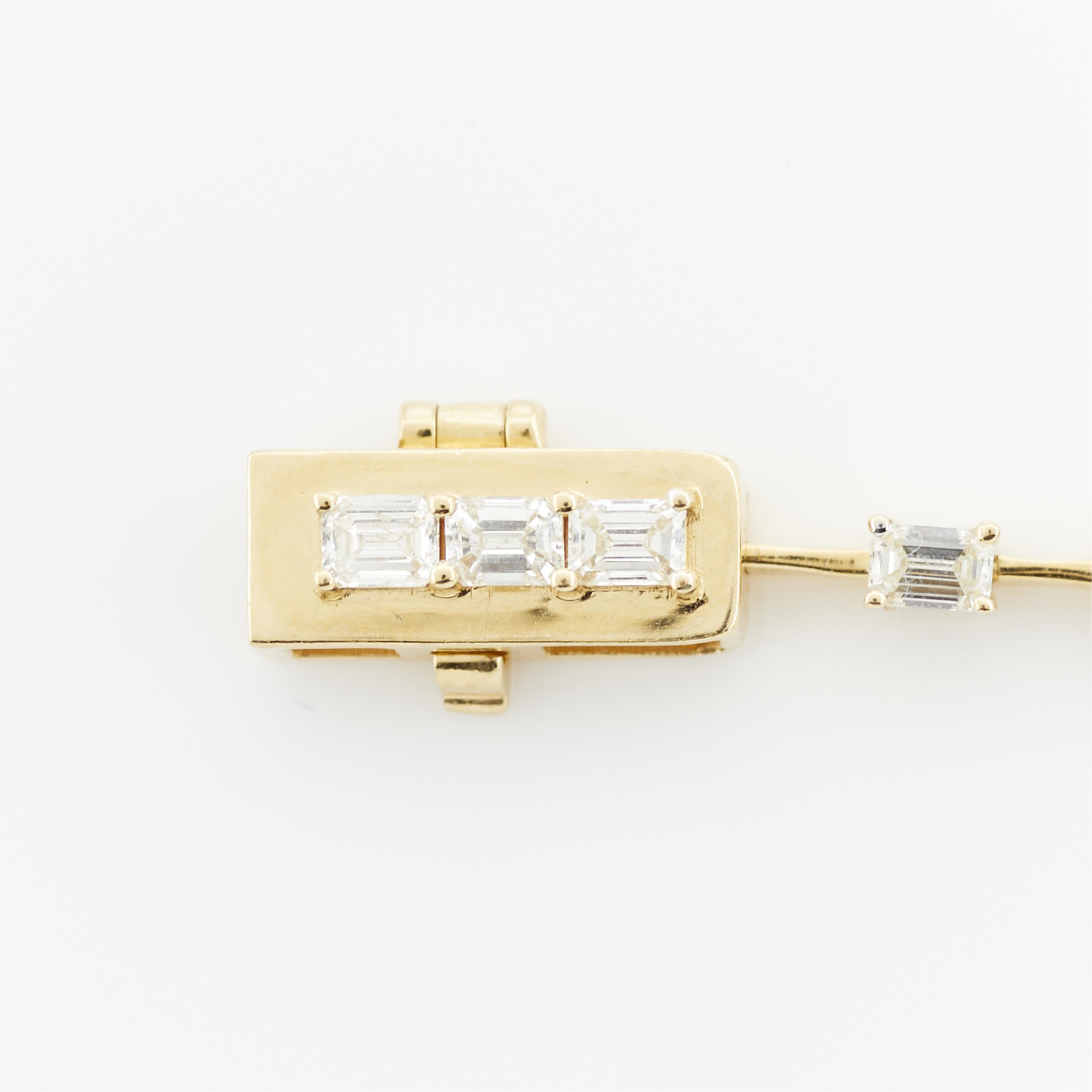 Oscar Friedman 18k Gold Step Cut Diamond Bracelet - Image 6 of 8