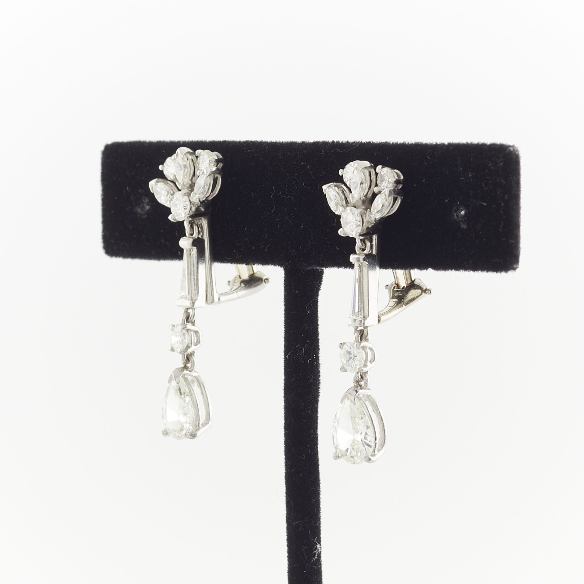 14k White Gold Diamond Dangle Earrings - Bild 2 aus 6