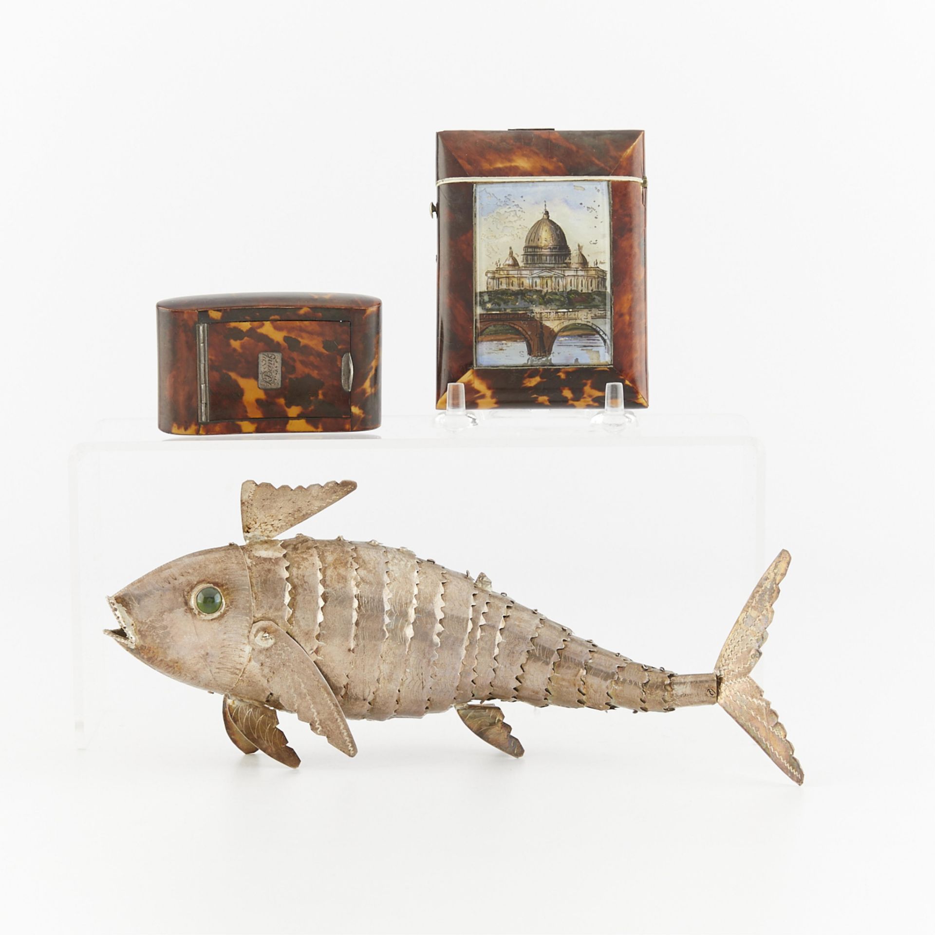 Sterling Silver Fish & 2 Tortoiseshell Cases - Bild 3 aus 12