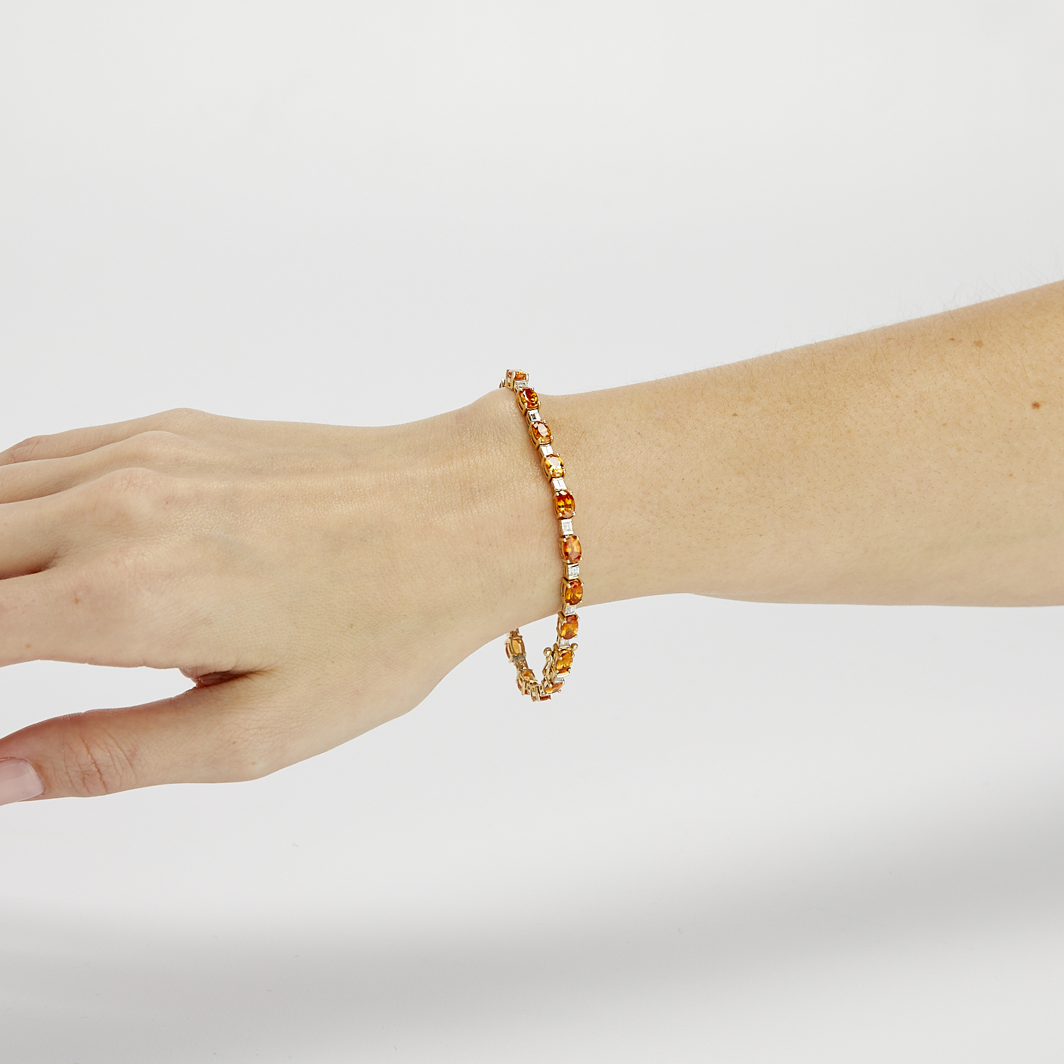 14k Yellow Gold Citrine & Diamond Bracelet - Image 2 of 6