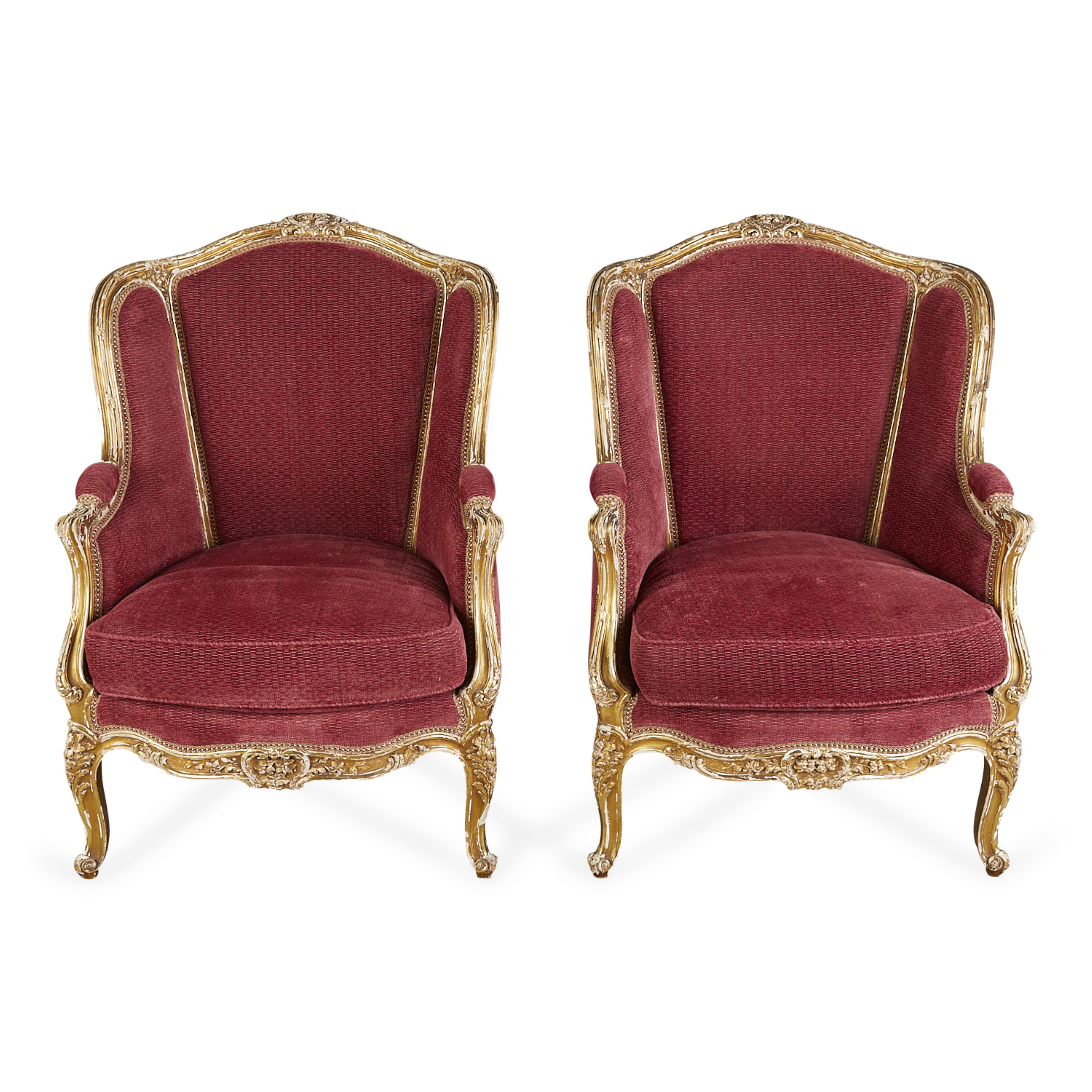 Pair of Louis XV Style Gilt Armchairs - Image 8 of 12