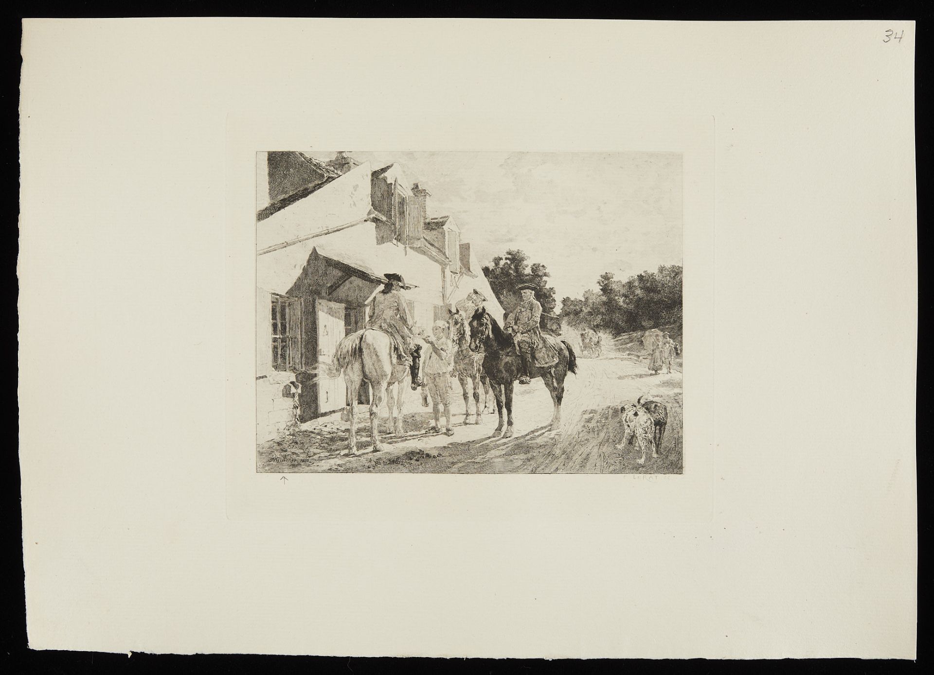 Toussaint "Turning Rein" Etching After Meissonier - Image 3 of 6