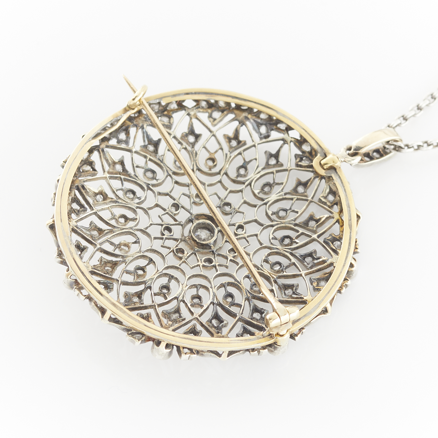 Edwardian Diamond Circle Brooch Pendant - Image 14 of 15