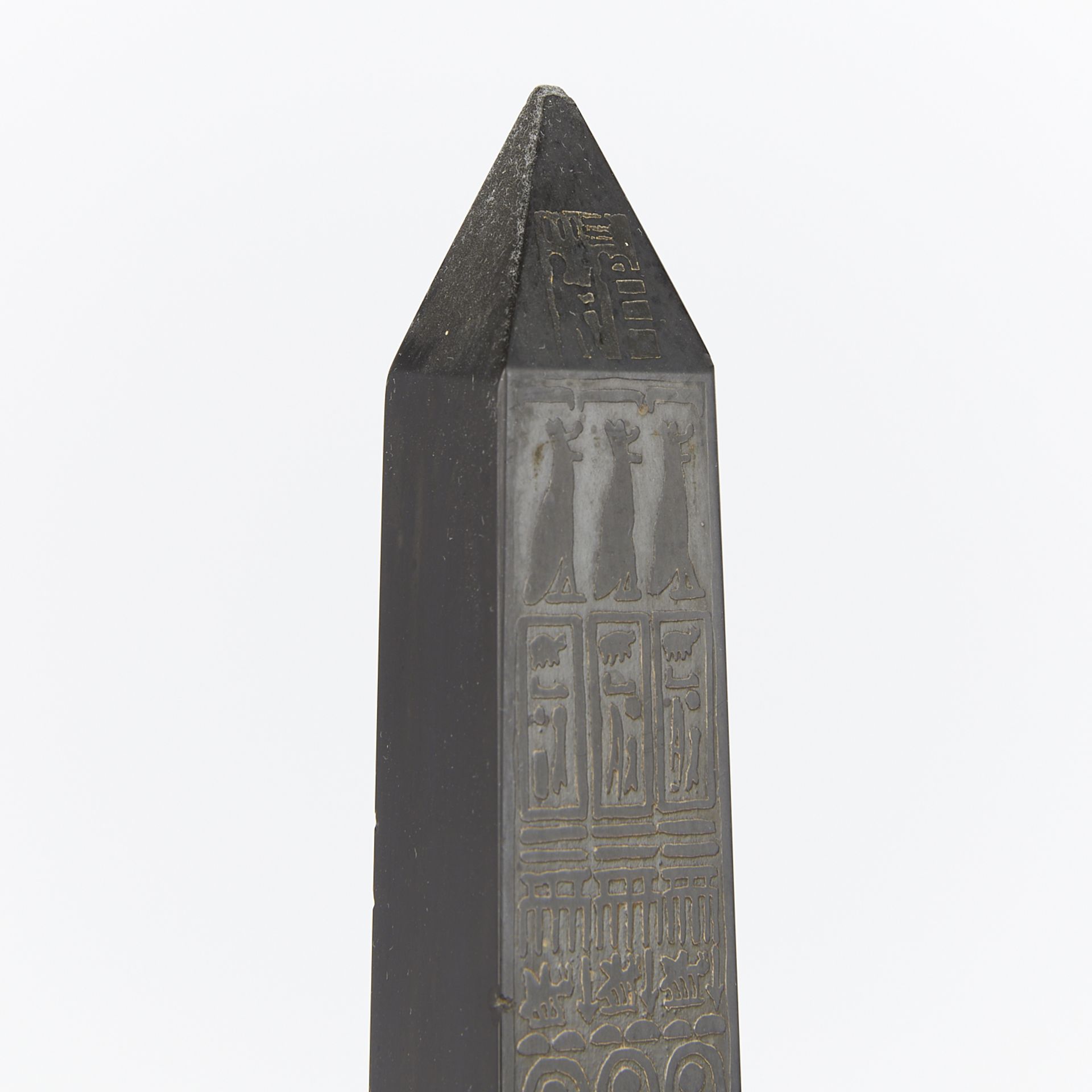 2 French 19th c. Grand Tour Bronze Obelisks - Image 11 of 13