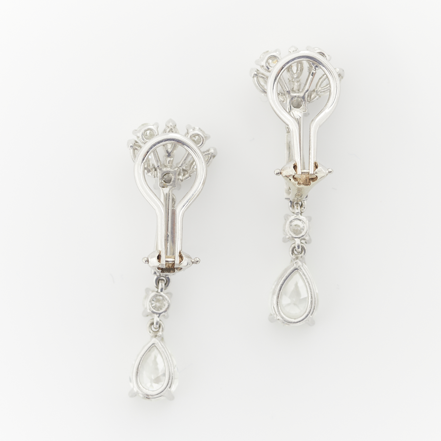 14k White Gold Diamond Dangle Earrings - Image 4 of 6