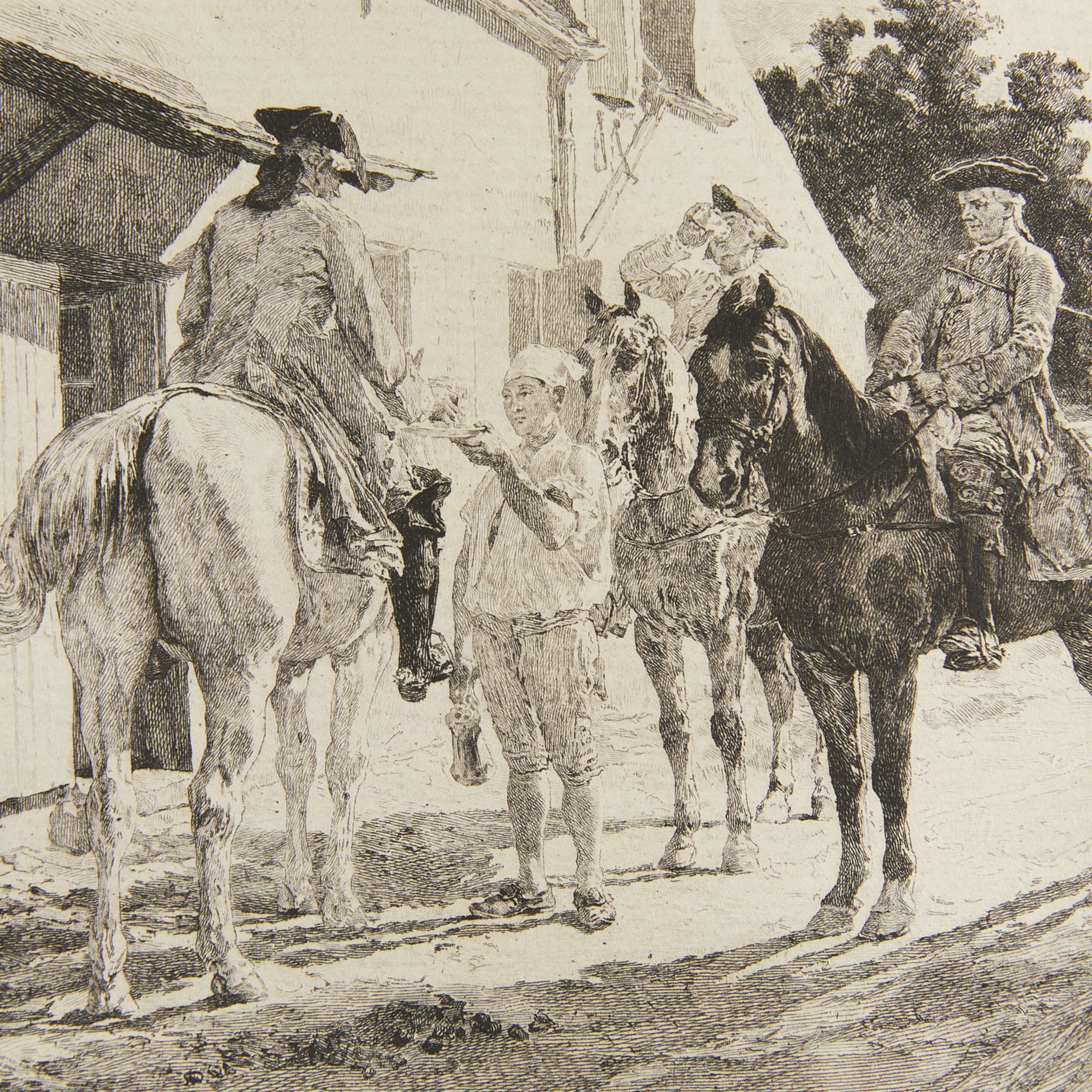 Toussaint "Turning Rein" Etching After Meissonier - Image 4 of 6