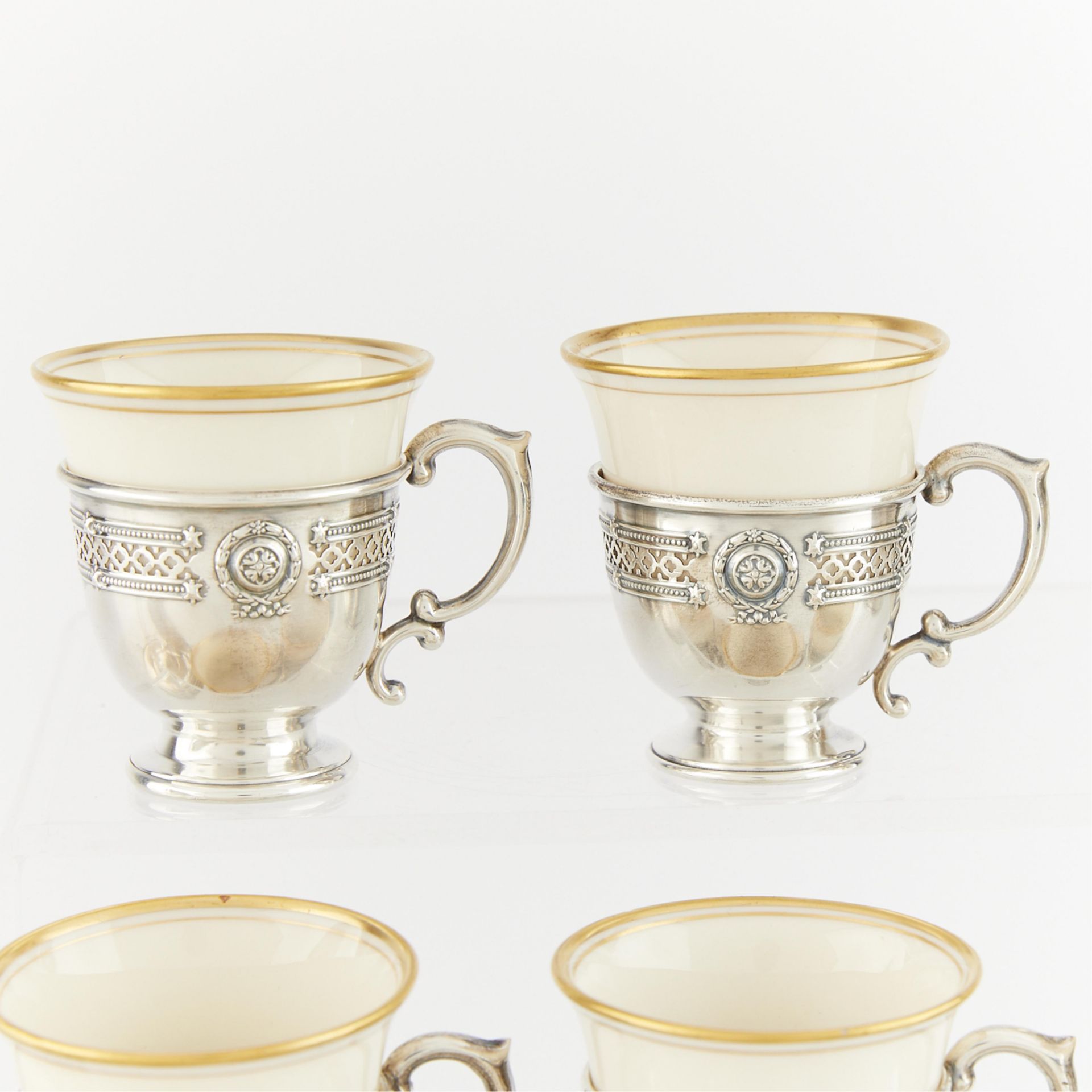 Set Sterling & Porcelain Demitasse Cups 17.7 ozt - Bild 4 aus 13