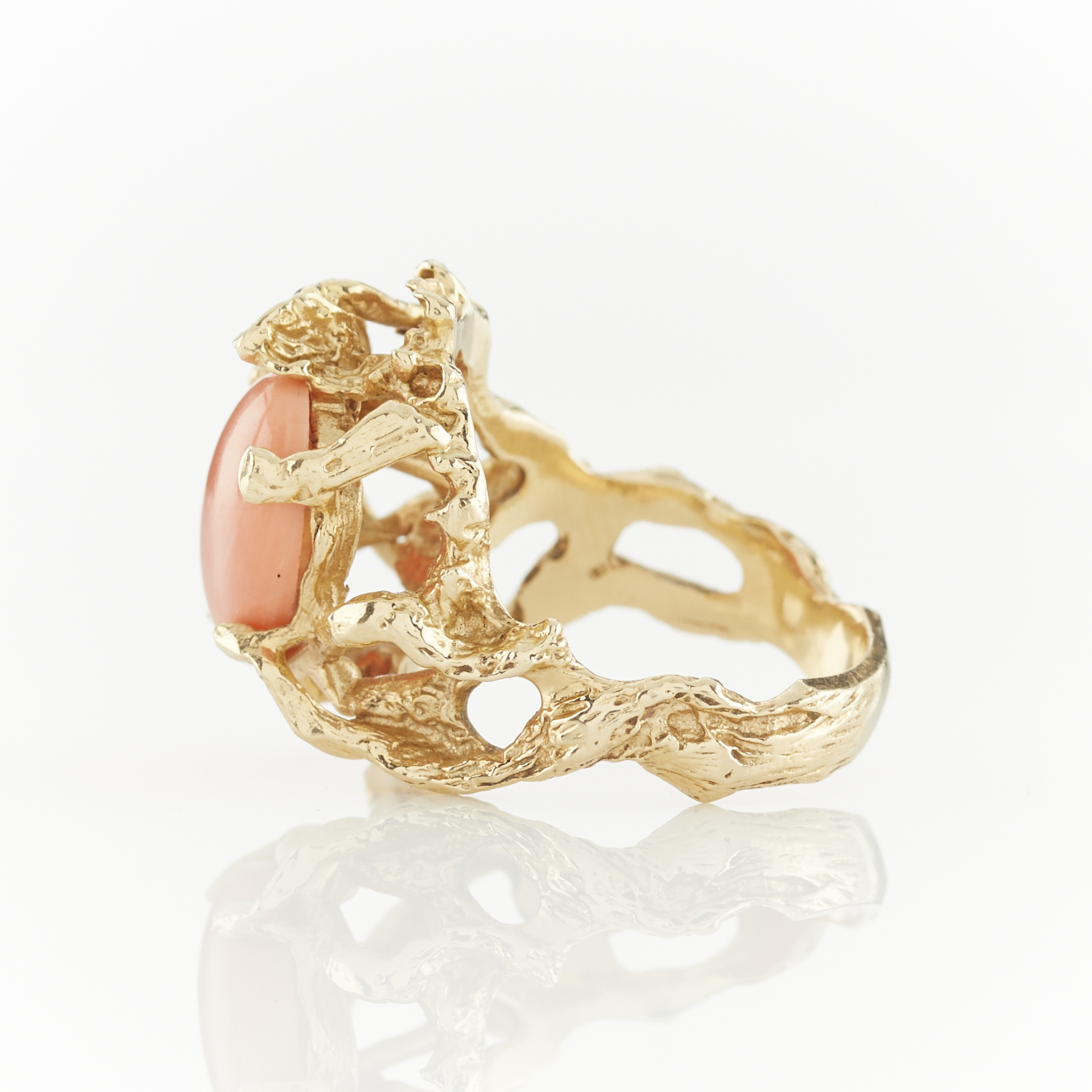 14k Yellow Gold & Coral Ring - Image 7 of 11