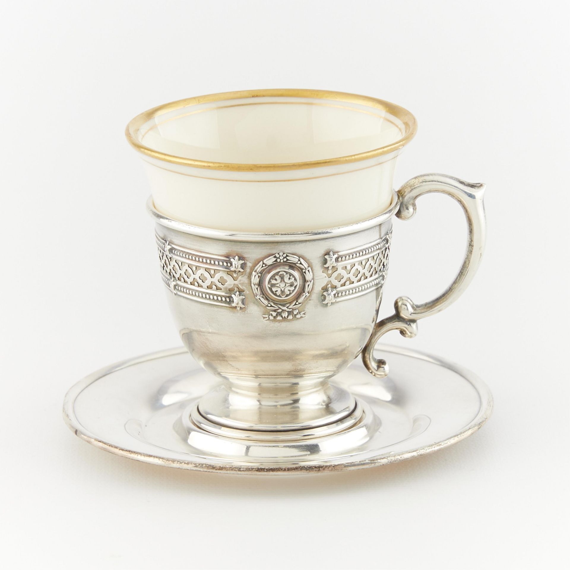 Set Sterling & Porcelain Demitasse Cups 17.7 ozt - Bild 2 aus 13