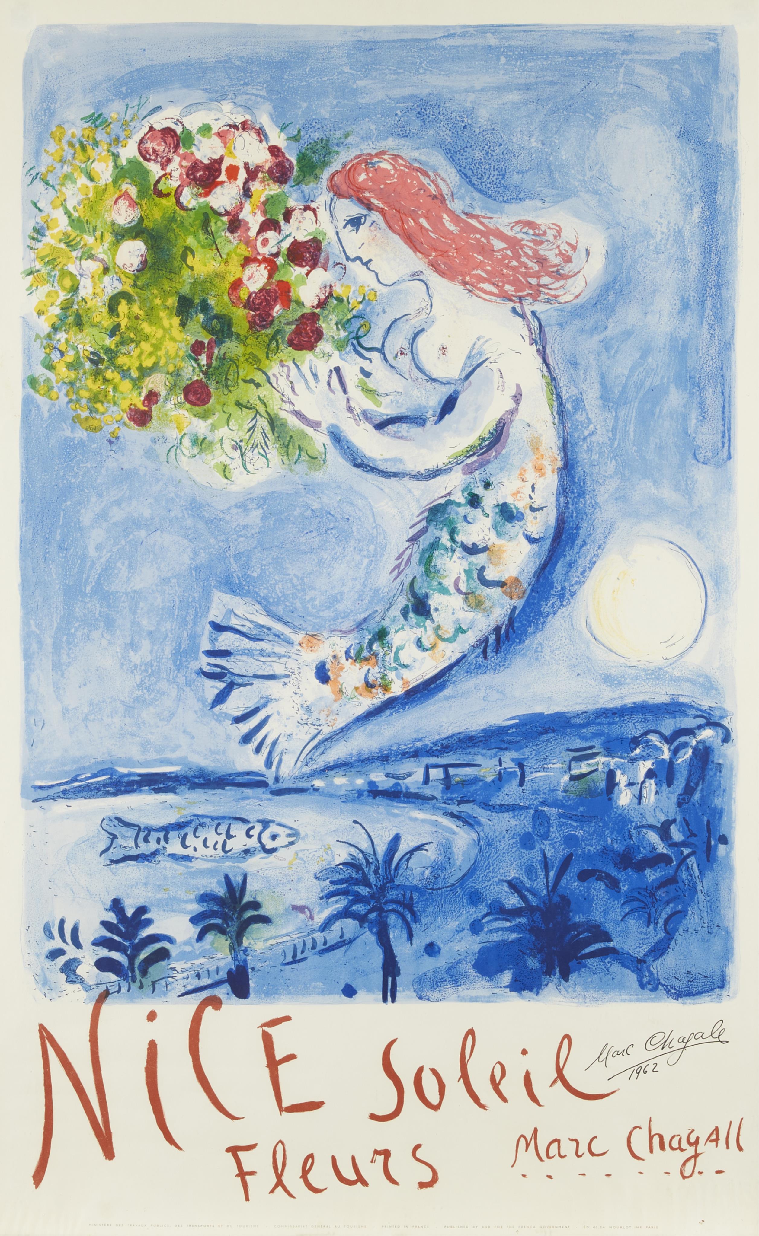 Marc Chagall "Bay of Angels" Signed Poster 1962