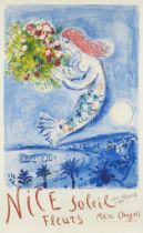 Marc Chagall "Bay of Angels" Signed Poster 1962
