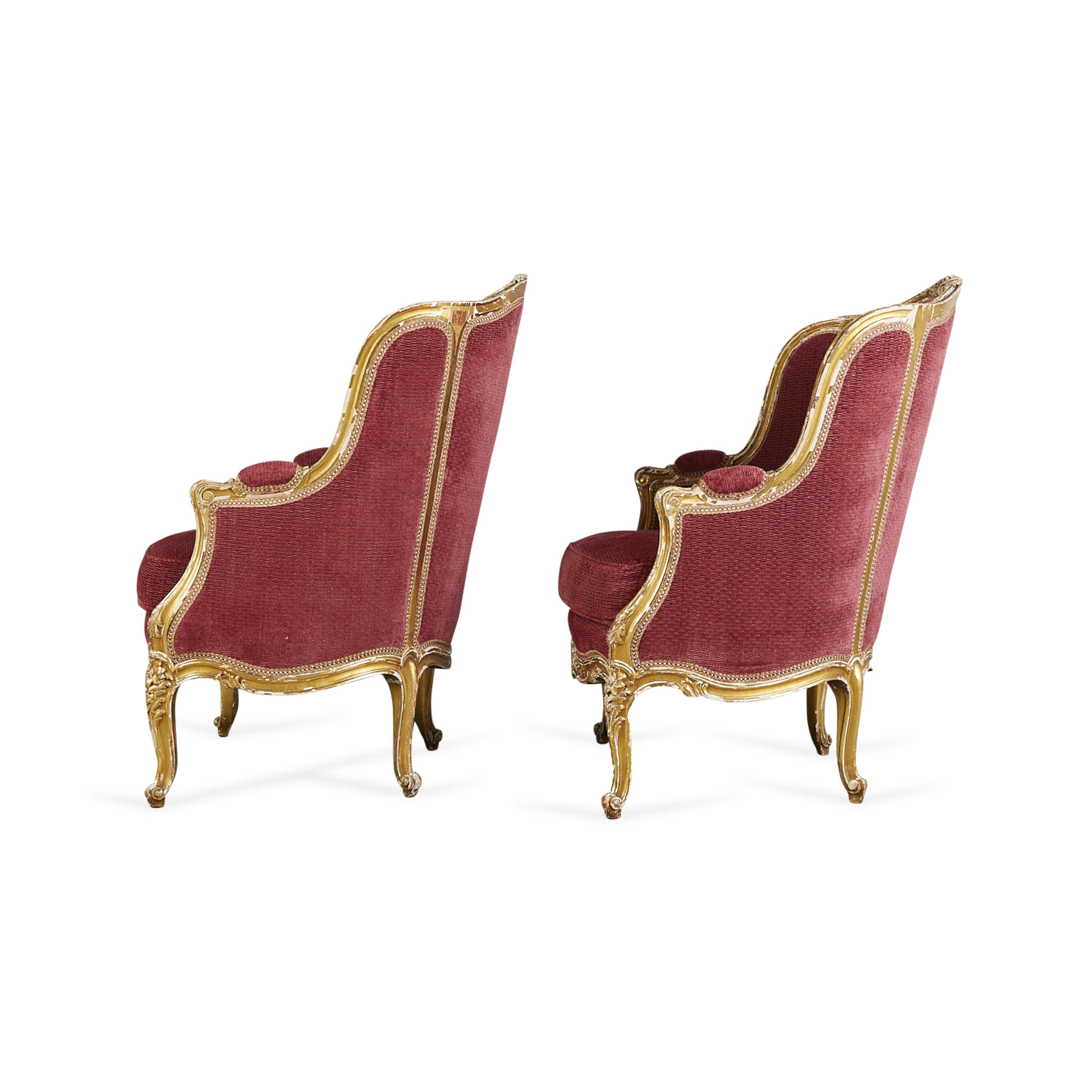 Pair of Louis XV Style Gilt Armchairs - Image 5 of 12
