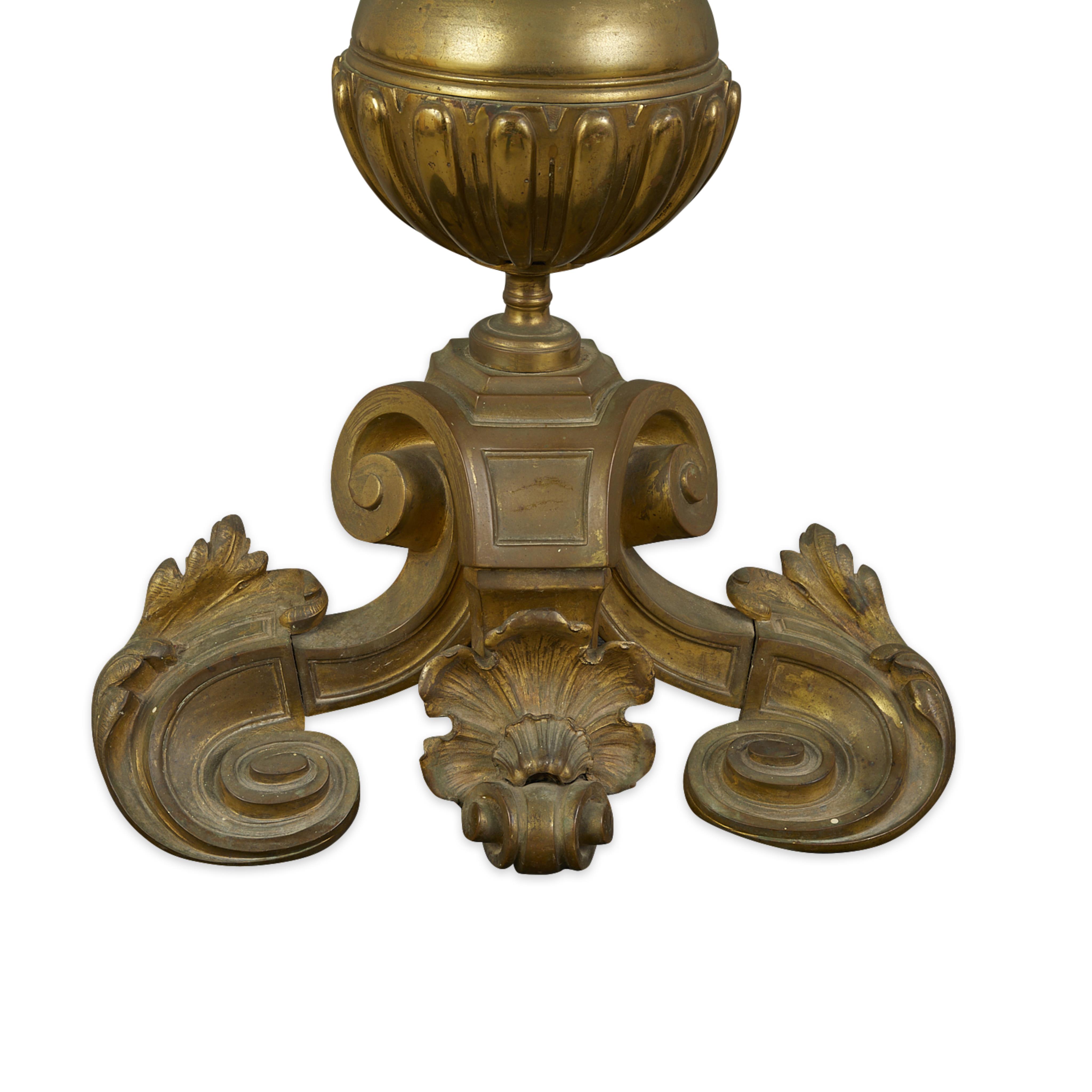 Pair 19th c. Brass Fireplace Andirons - Image 11 of 11