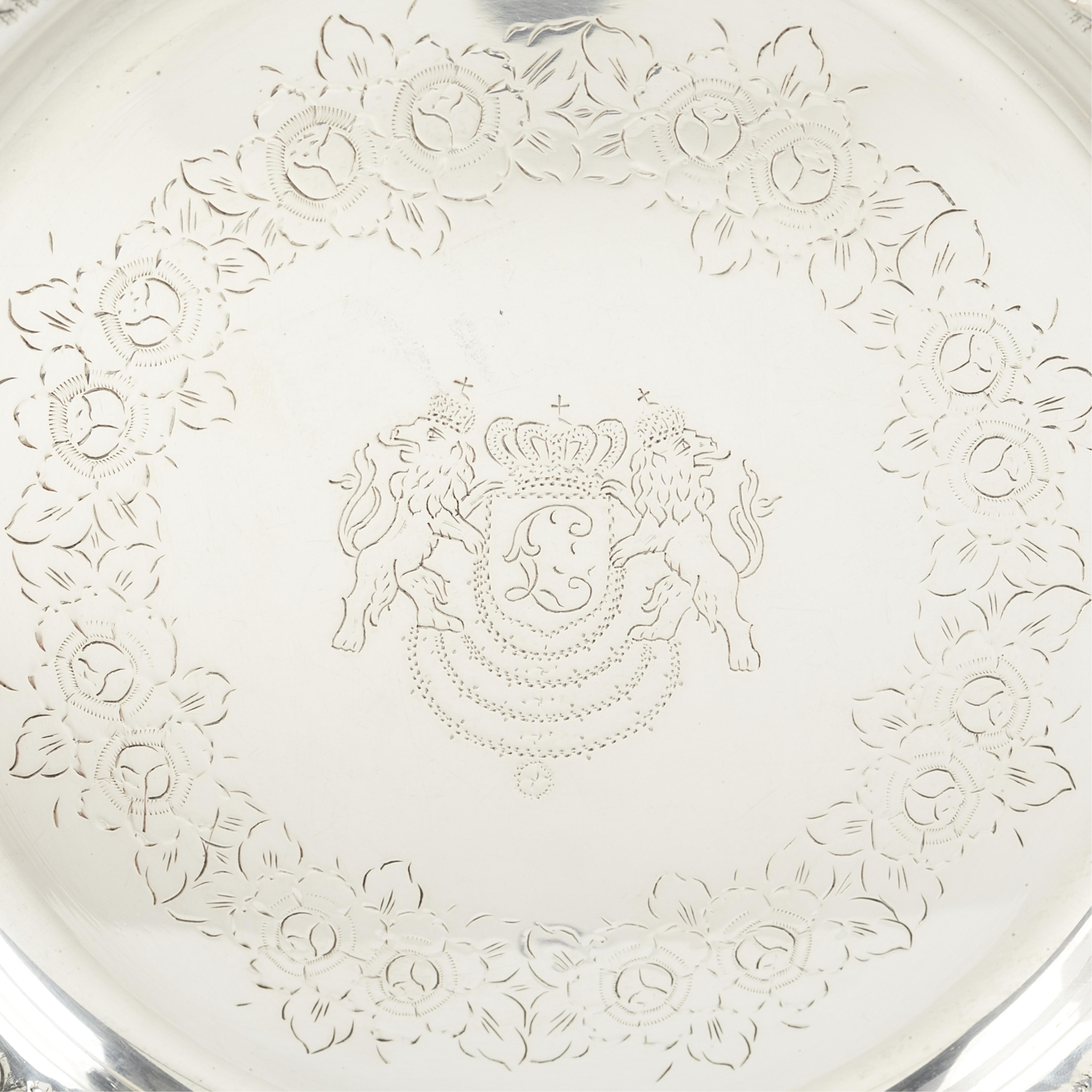 800 Silver Plate with Repousse Roses - Image 5 of 6