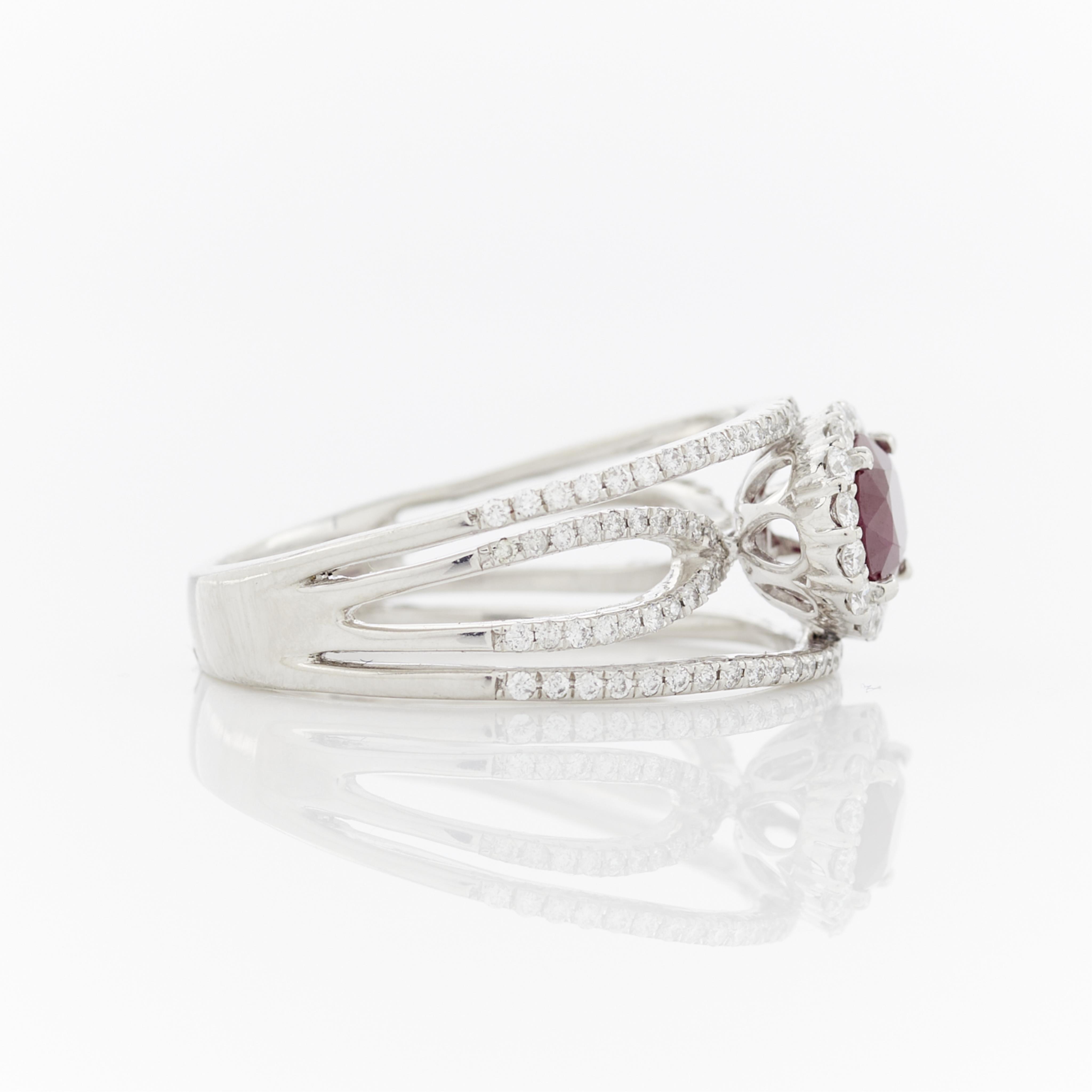 Platinum, Burmese Ruby, & Diamond Ring - Image 8 of 14