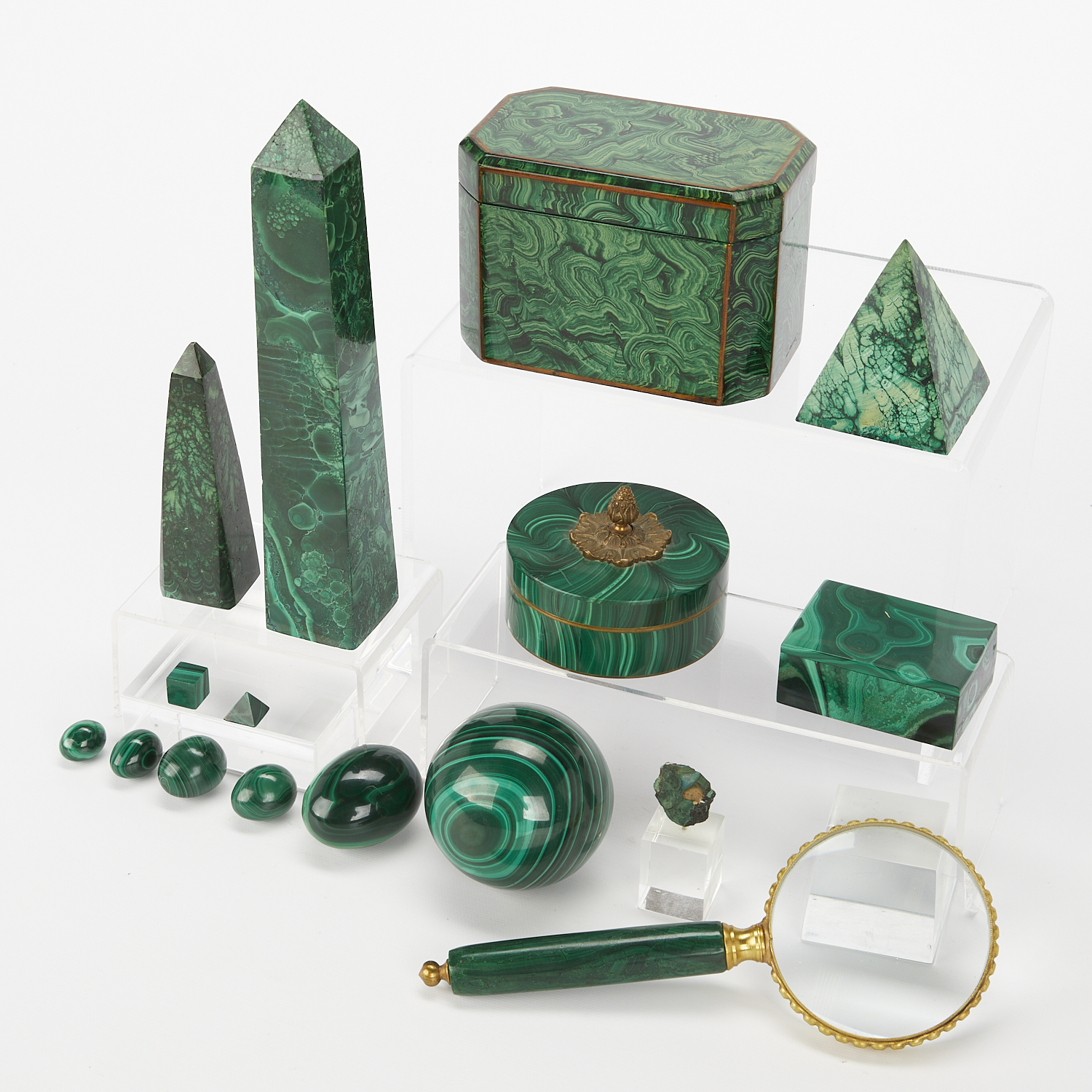 Group of 15 Malachite Items - Image 7 of 15