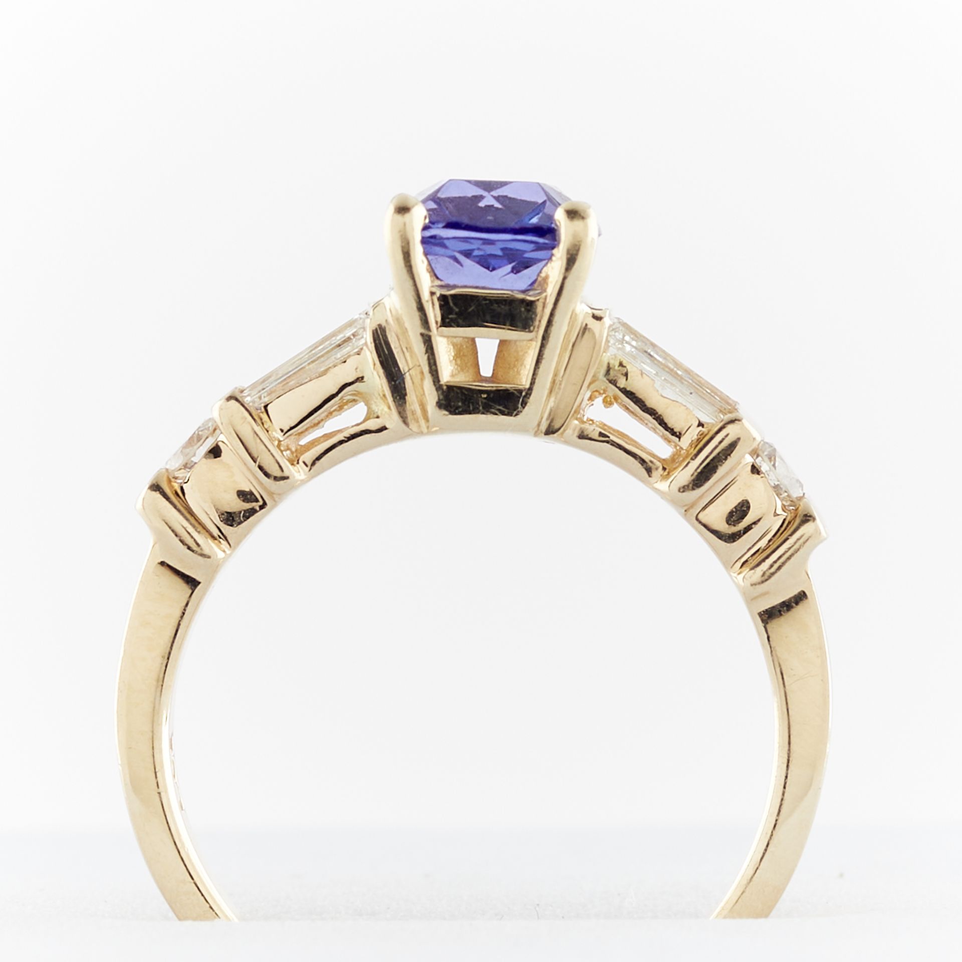 14K Yellow Gold Tanzanite & Diamond Ring - Bild 3 aus 12