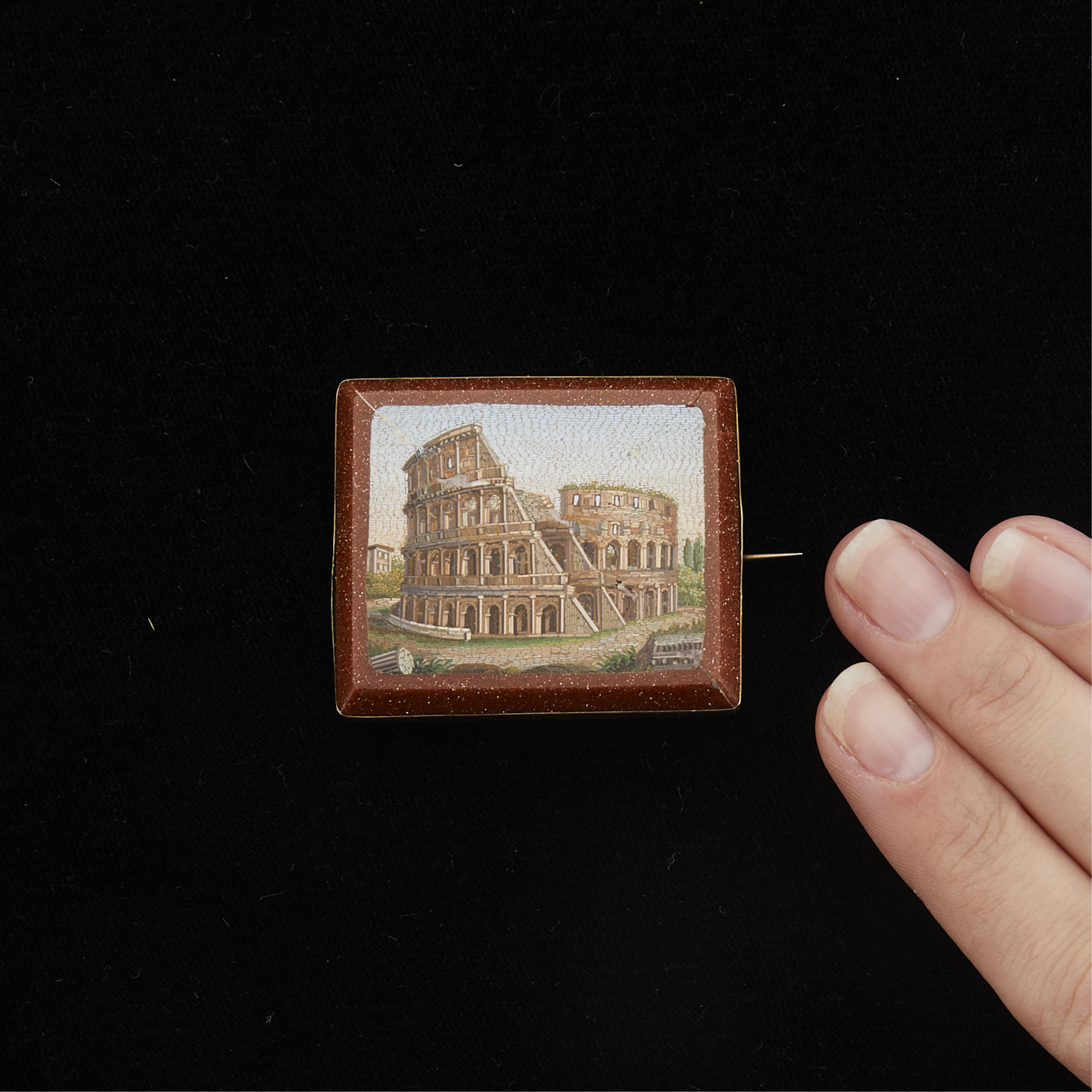 14k Grand Tour Micromosaic Brooch of the Colosseum - Image 2 of 7