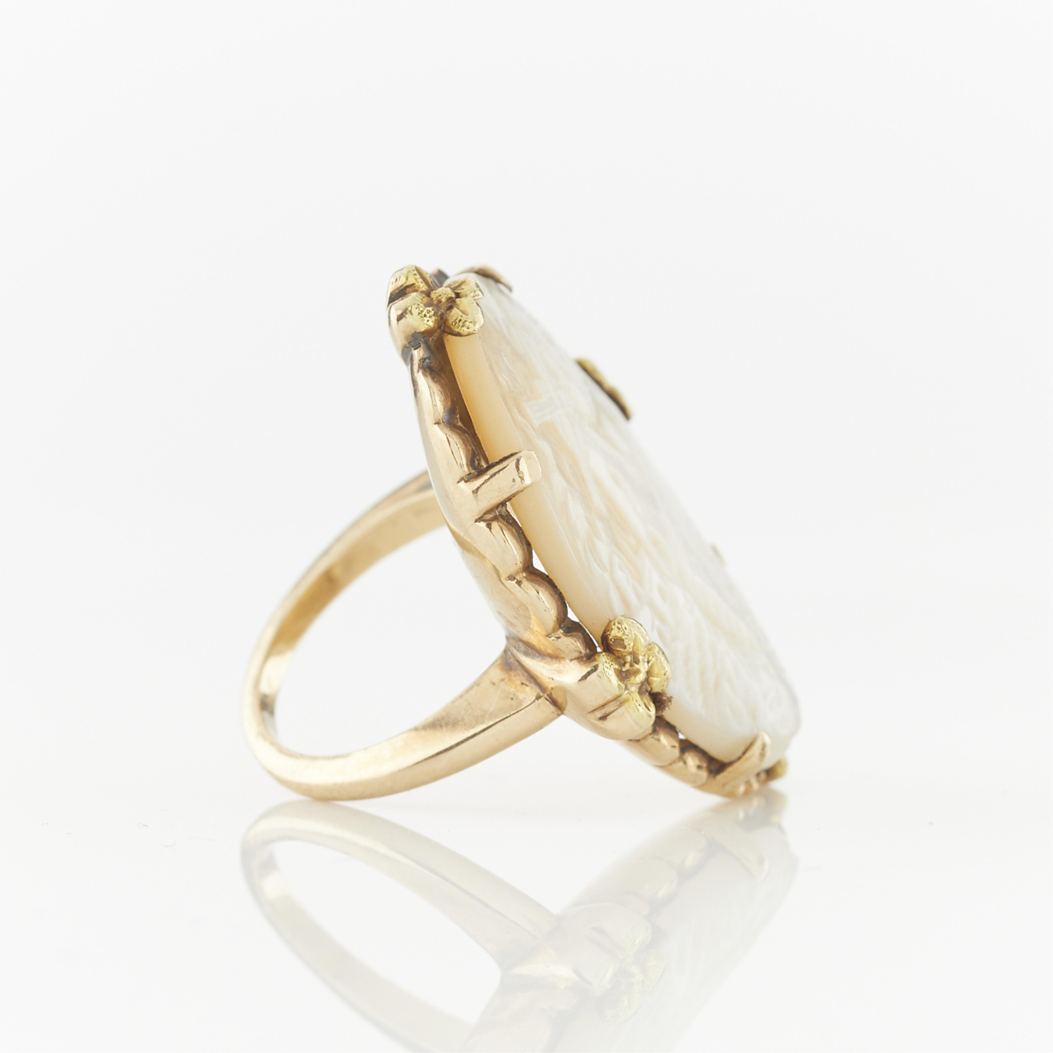 10k Yellow Gold Ring Set w/ Windmill Cameo - Image 7 of 9