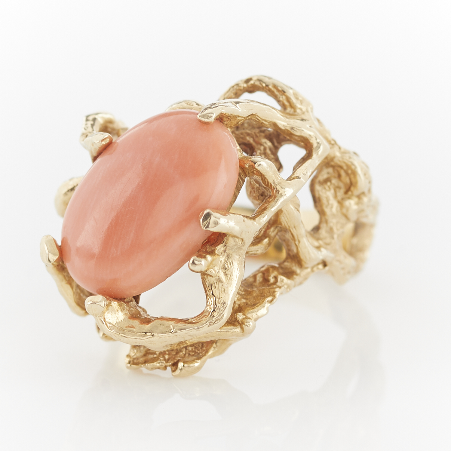 14k Yellow Gold & Coral Ring - Image 9 of 11