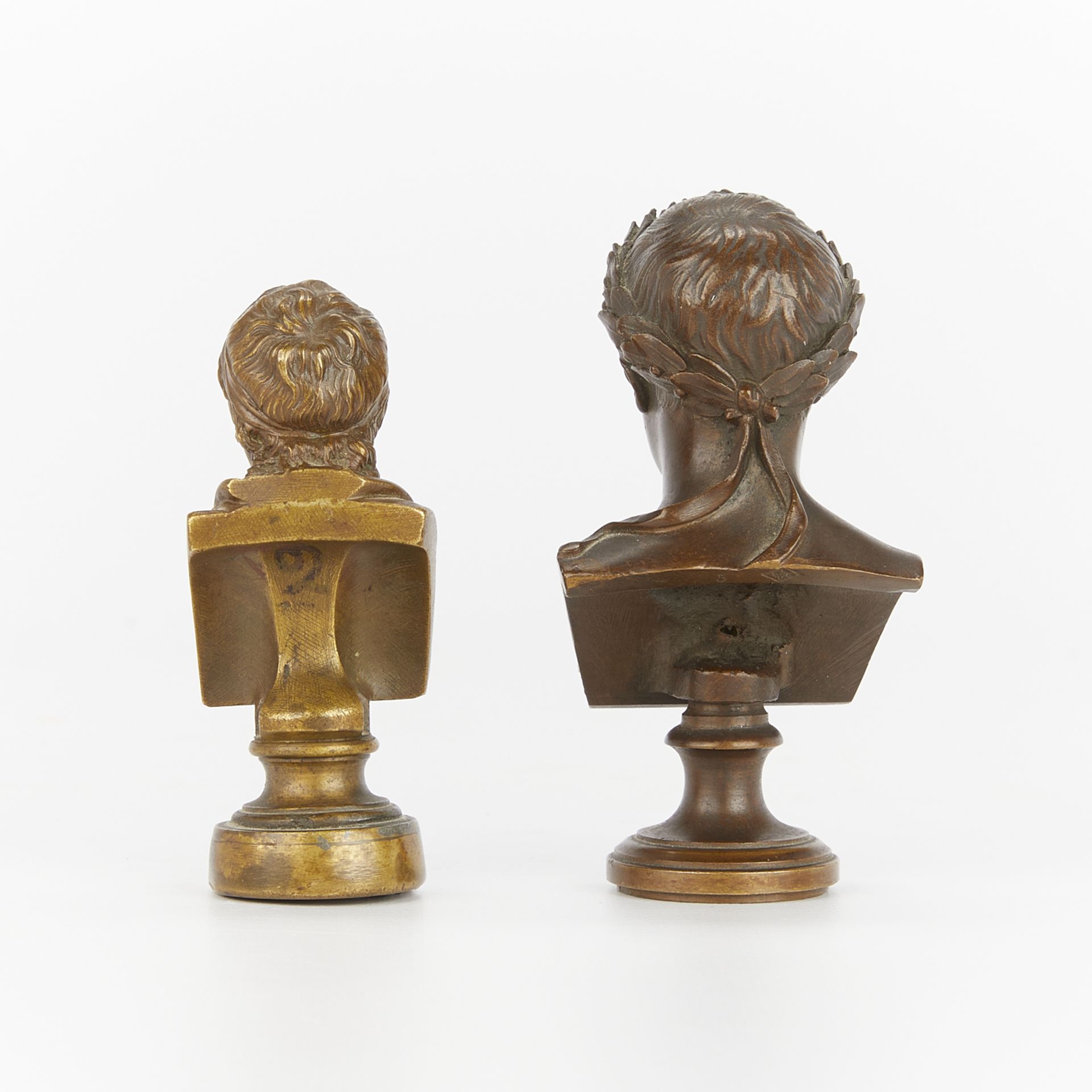 Group of 2 Small Bronze Bust Seals - Image 5 of 10